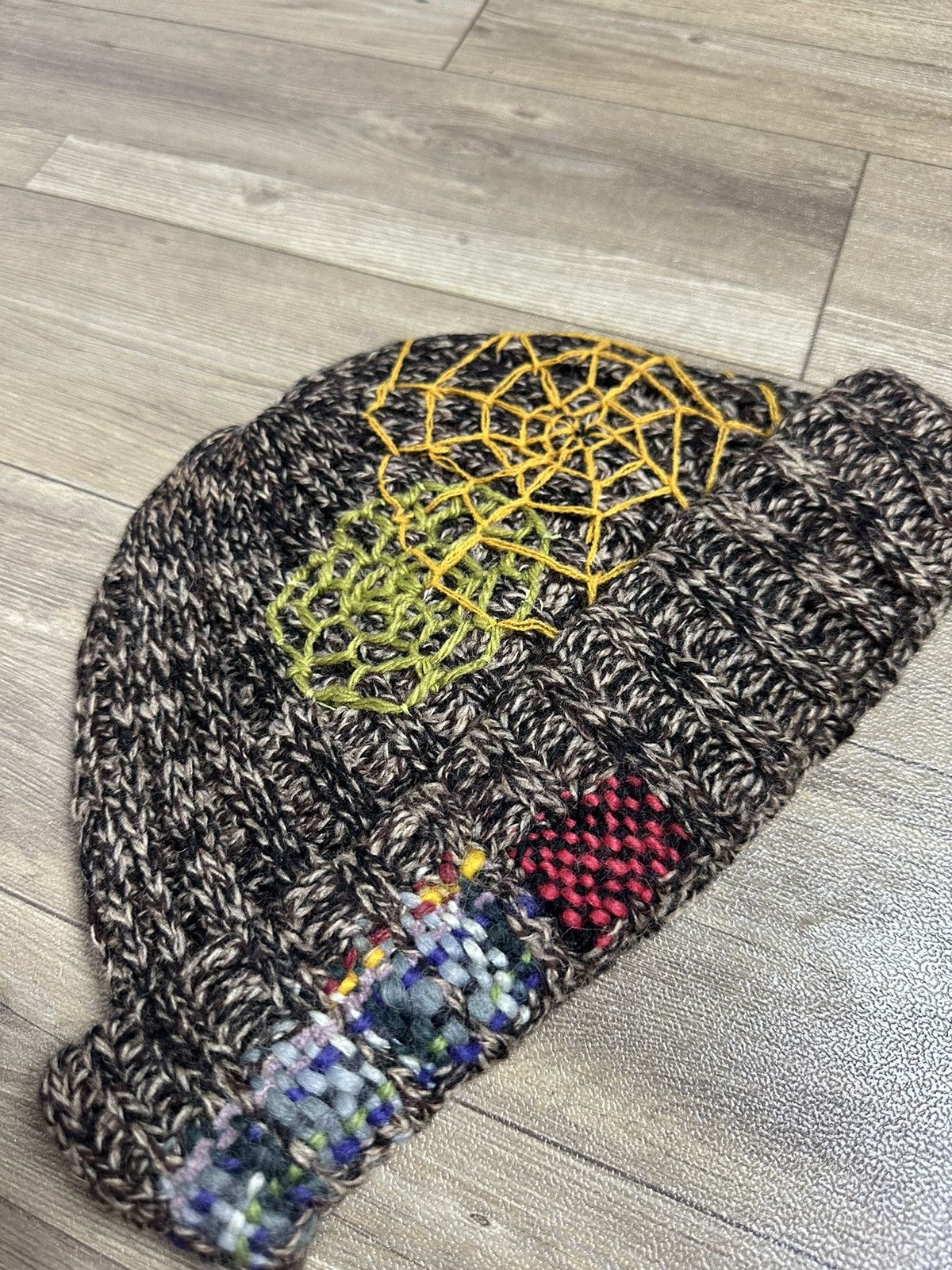Handmade Custom Nice Design Art Knitted Eye Spiderweb Beanie Hats Size ONE SIZE - 13 Thumbnail