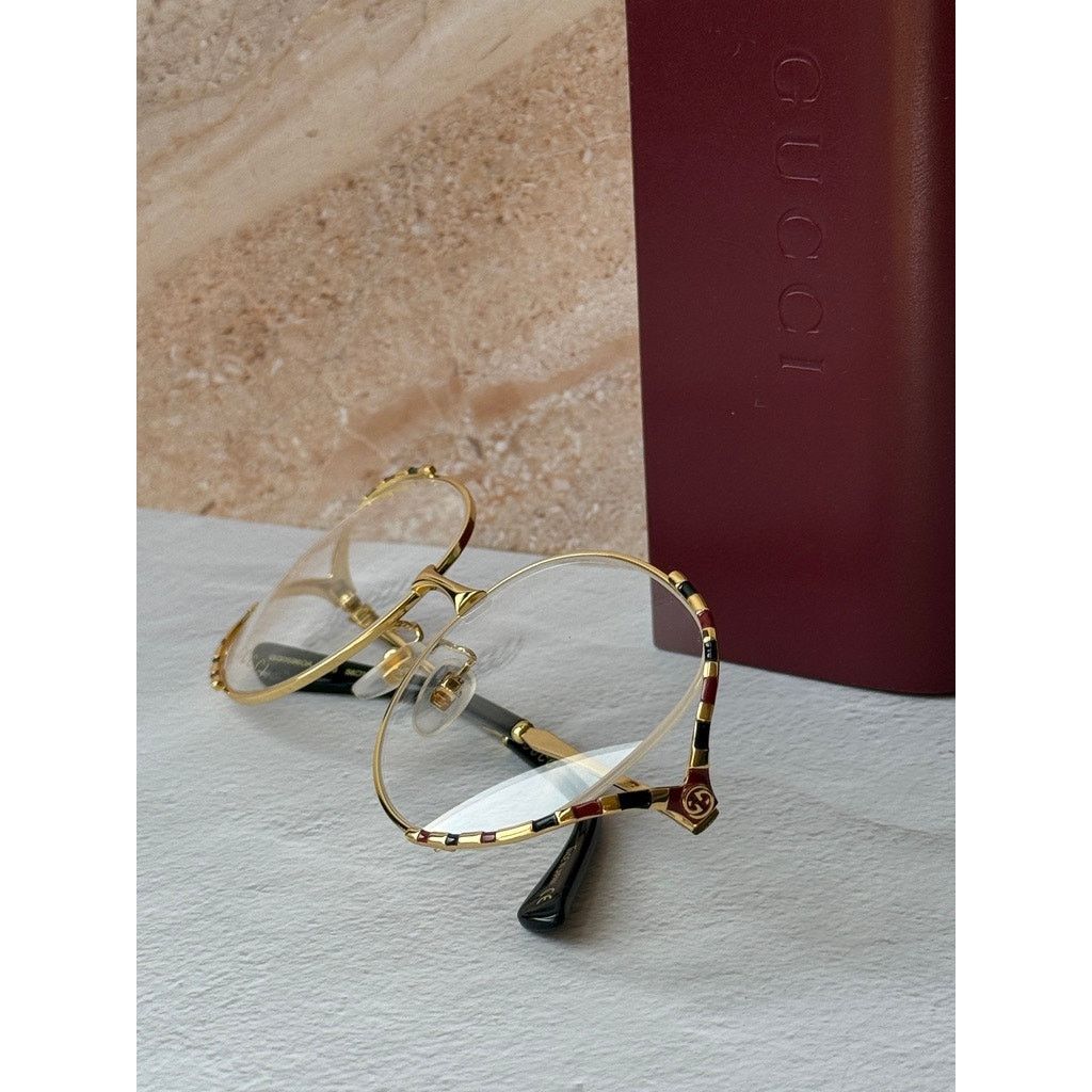 Gucci NEW Gucci GG0596OA Gold Round Eyeglasses Frames Size ONE SIZE - 8 Thumbnail