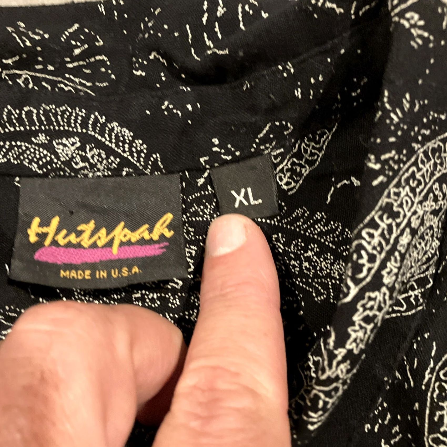 Vintage VINTAGE Hutspah Shirt Mens XL Black White Paisley Print Button Down Men Size Size US XL / EU 56 / 4 - 4 Thumbnail