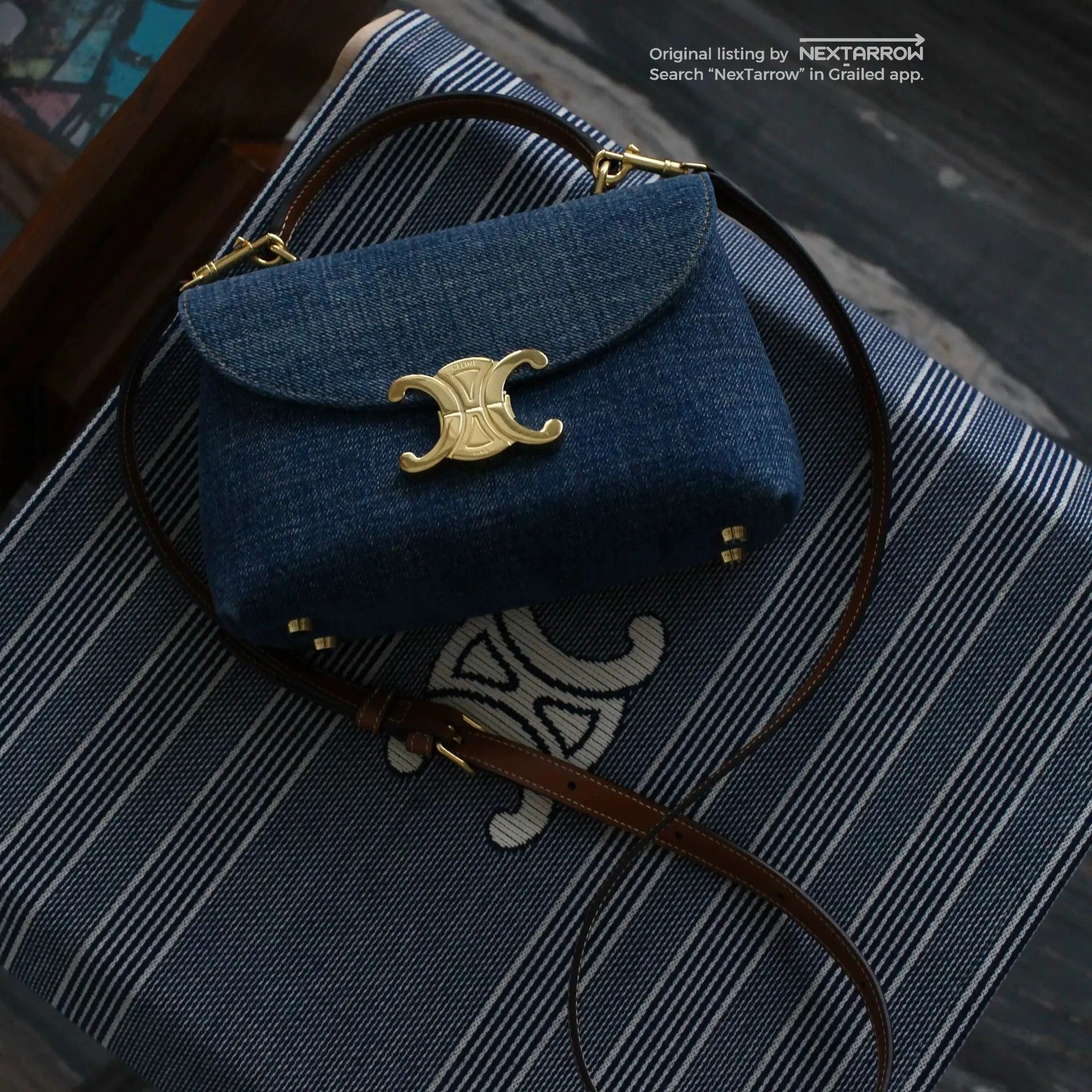 Celine CELINE TEEN NINO Denim Handheld/Shoulder Bag Size ONE SIZE - 6 Thumbnail