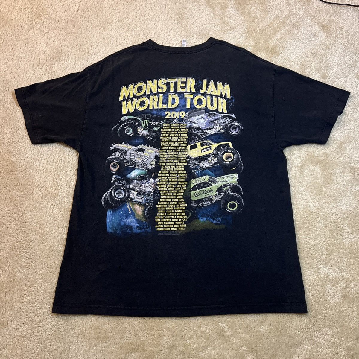 NASCAR Monster Jam World Tour 2019 Monster Trucks T Shirt Size US XL / EU 56 / 4 - 2 Thumbnail