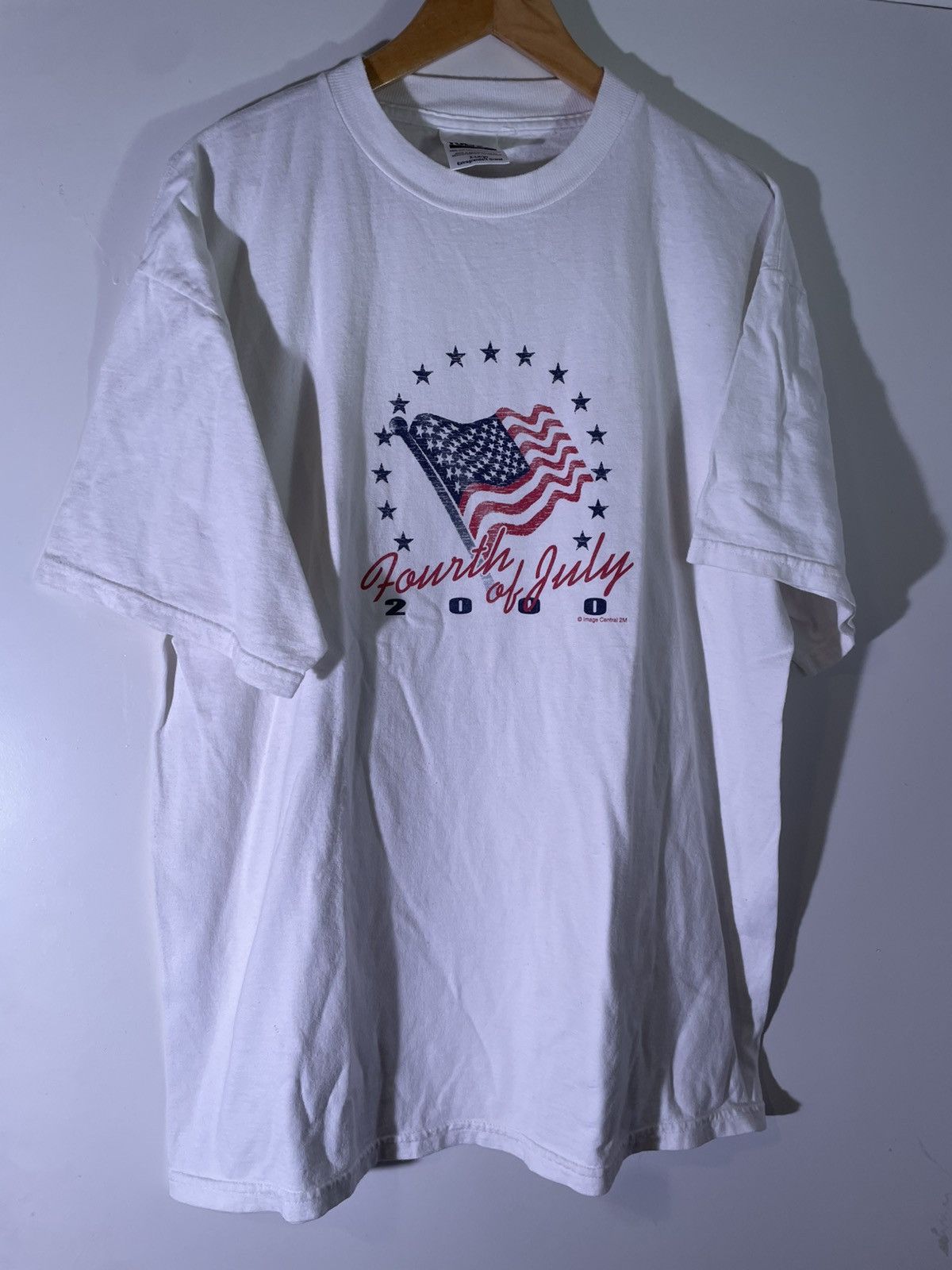 Vintage 90’s 2000’s Y2K VTG Vintage Fourth of July USA Flag T Shirt Size US XL / EU 56 / 4 - 1 Thumbnail