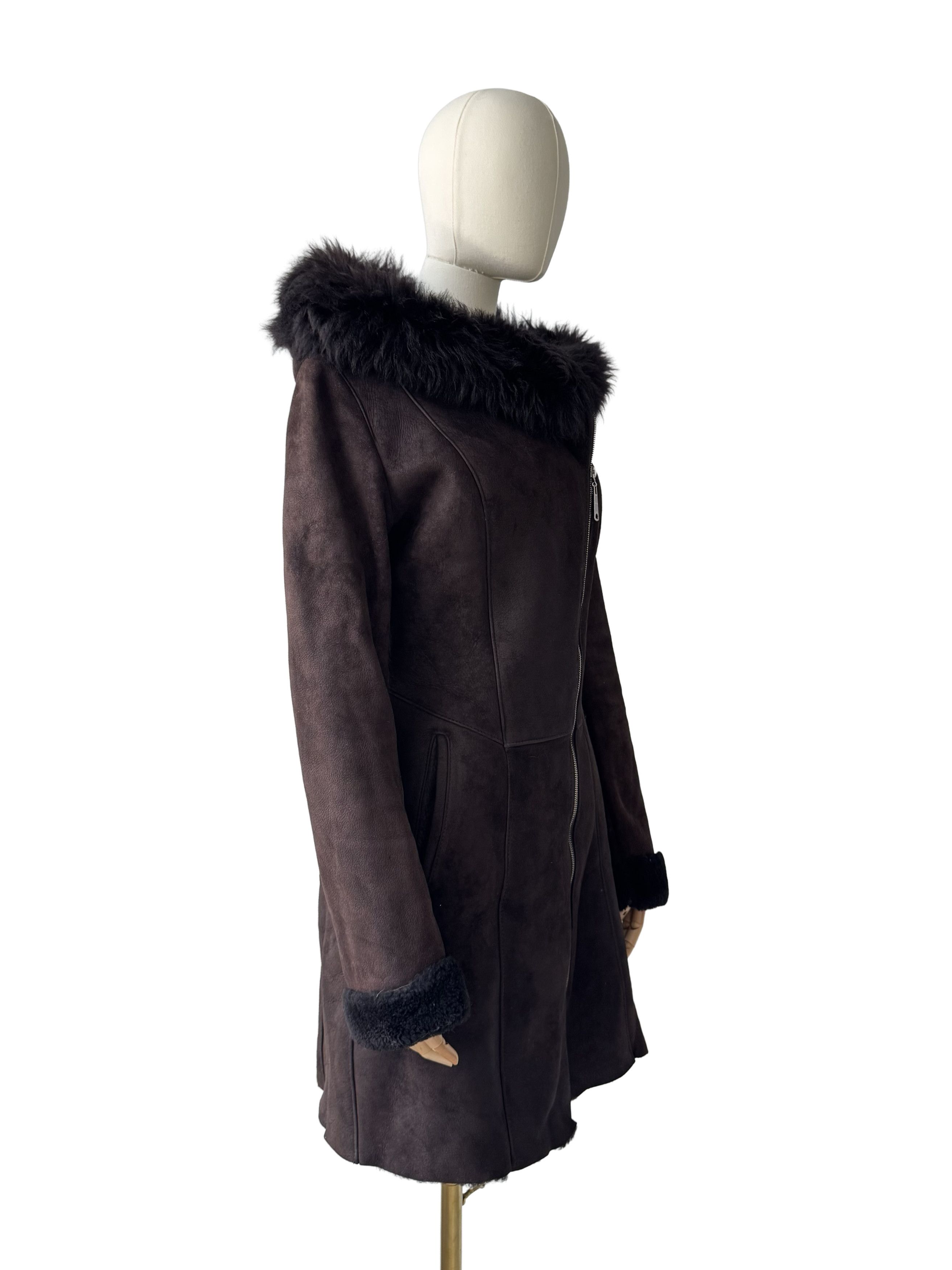 Vintage Vintage Real Sheepskin Hooded Coat Size S / US 4 / IT 40 - 1 Thumbnail