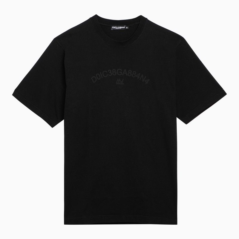image of Dolce Gabbana Dolce&gabbana Black Cotton T-Shirt With Logo, Men's (Size Large)