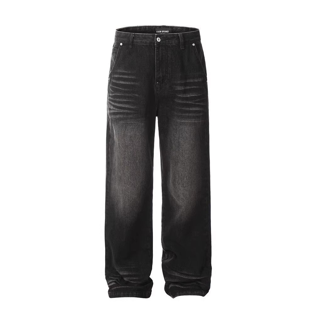 Japanese Brand × Jean Distressed loose wide-leg straight-leg casual washed jeans Size US 32 / EU 48 - 1 Thumbnail