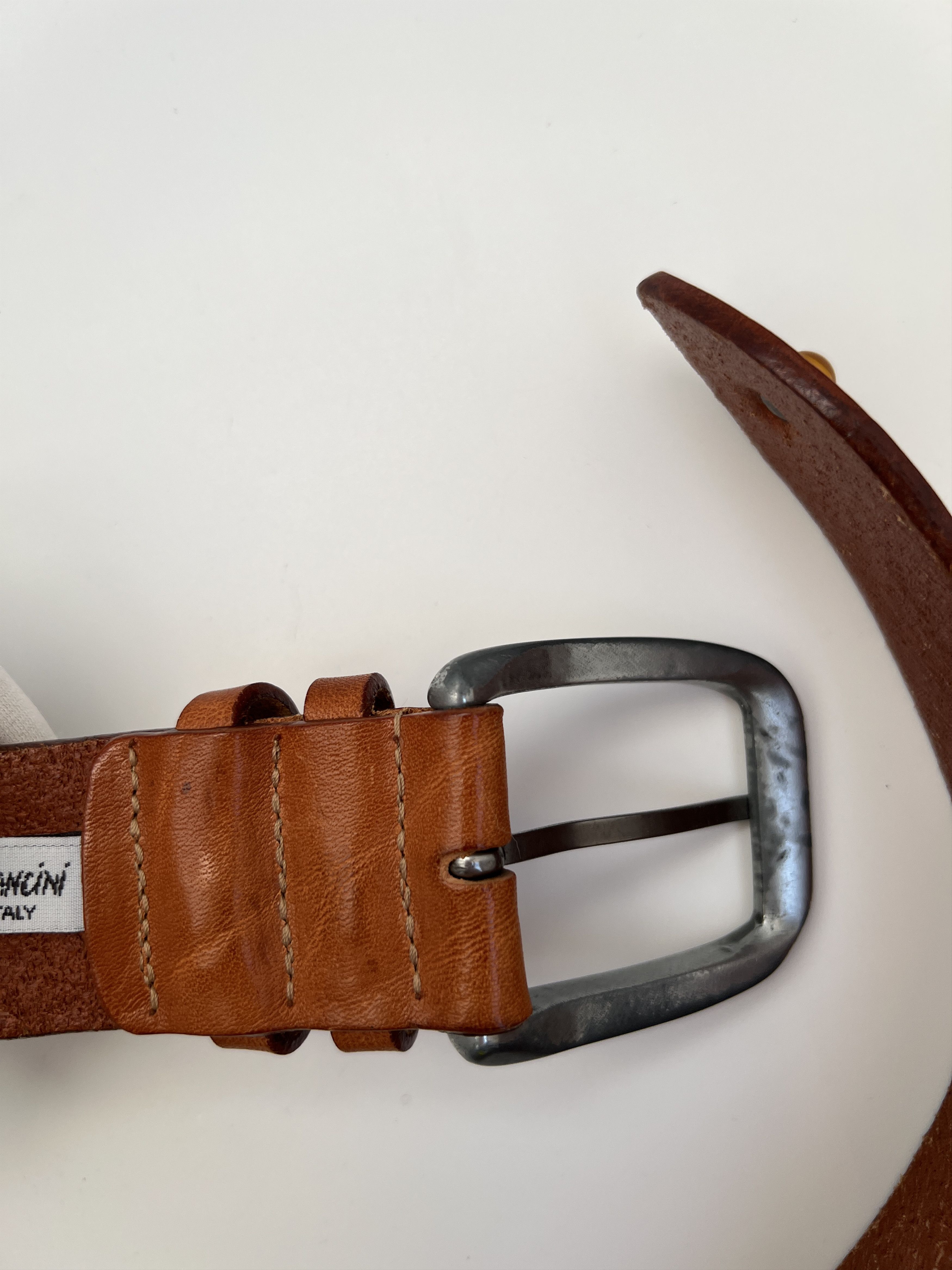 Vintage Vintage Fabrizio Mancini Rhinestones Leather Belt Italy Size ONE SIZE - 9 Thumbnail