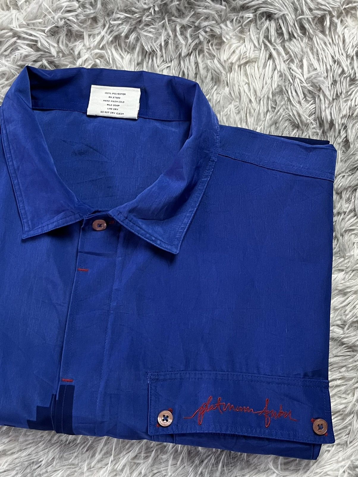 Fubu Rare FUBU Platinum Fat Albert Button Up Royal Blue Shirt Size US XXL / EU 58 / 5 - 5 Thumbnail