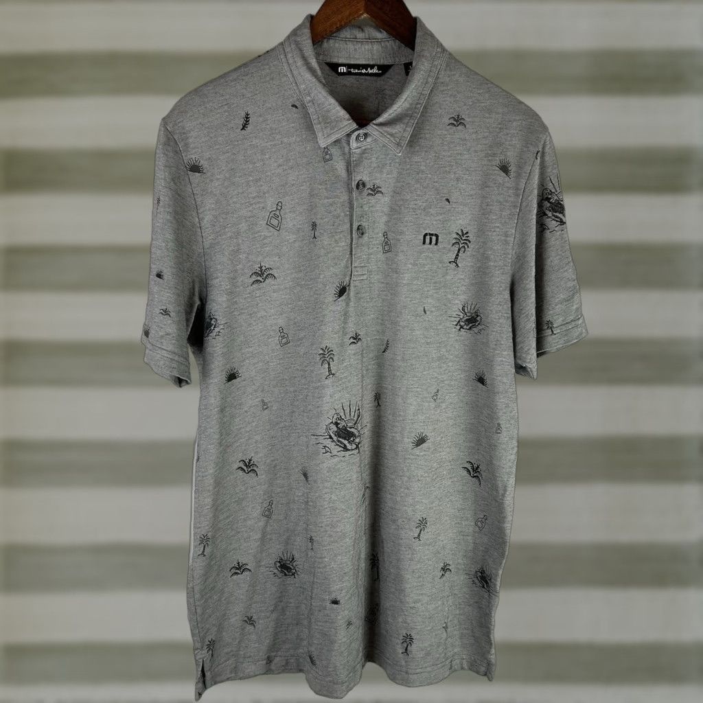 TravisMathew Travis Mathew Polo Shirt Large Skull Skeleton Gray Golf Size US L / EU 52-54 / 3 - 1 Thumbnail