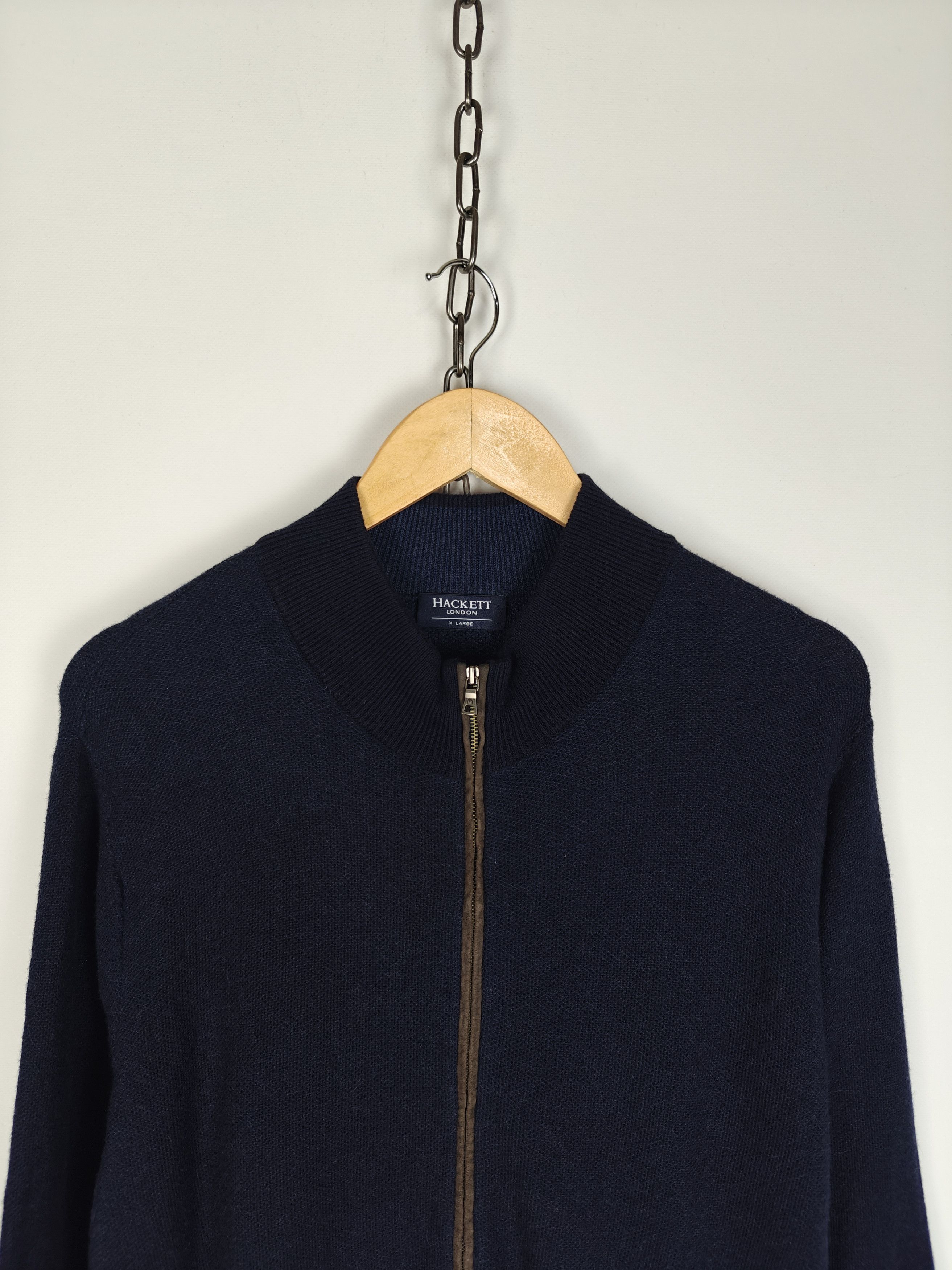 Hackett Hackett London Wool Zip Sweater Pullover Honeycomb XL Size US XL / EU 56 / 4 - 2 Thumbnail