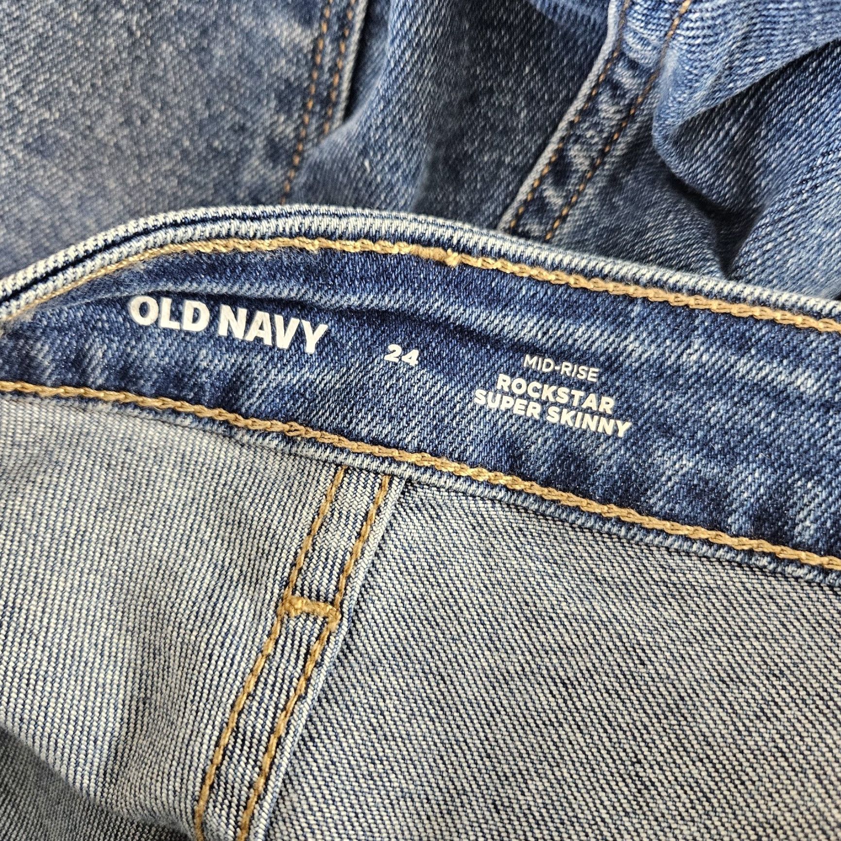 Old Navy Old Navy Womens Rockstar Super Skinny Jeans 24 Blue Distressed Size 42" / US 20 - 7 Thumbnail