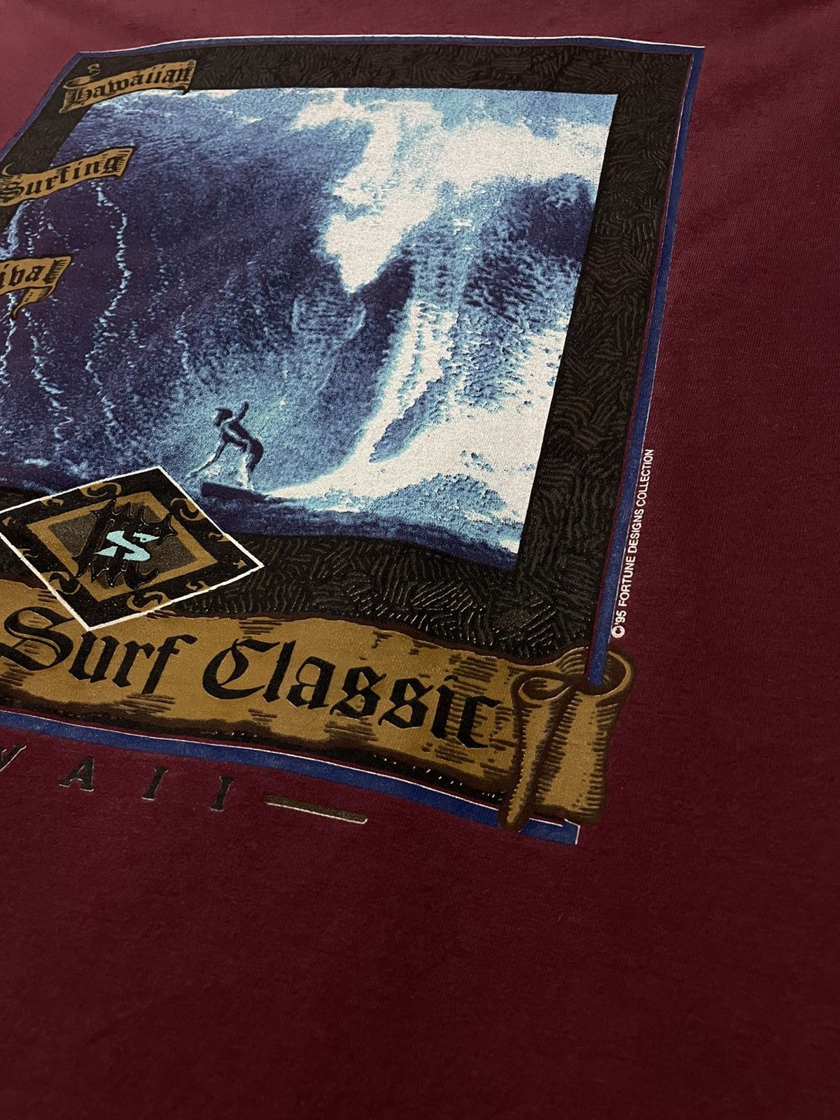 Vintage Vintage 1995 Fortune Design Collection Surfing Hawaiian Tee Size US L / EU 52-54 / 3 - 4 Thumbnail