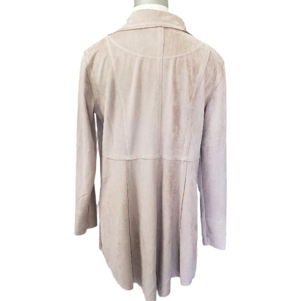 Designer CT1301 Ethyl Faux Suede Tan Open Jacket with Pockets S Size S / US 4 / IT 40 - 4 Thumbnail