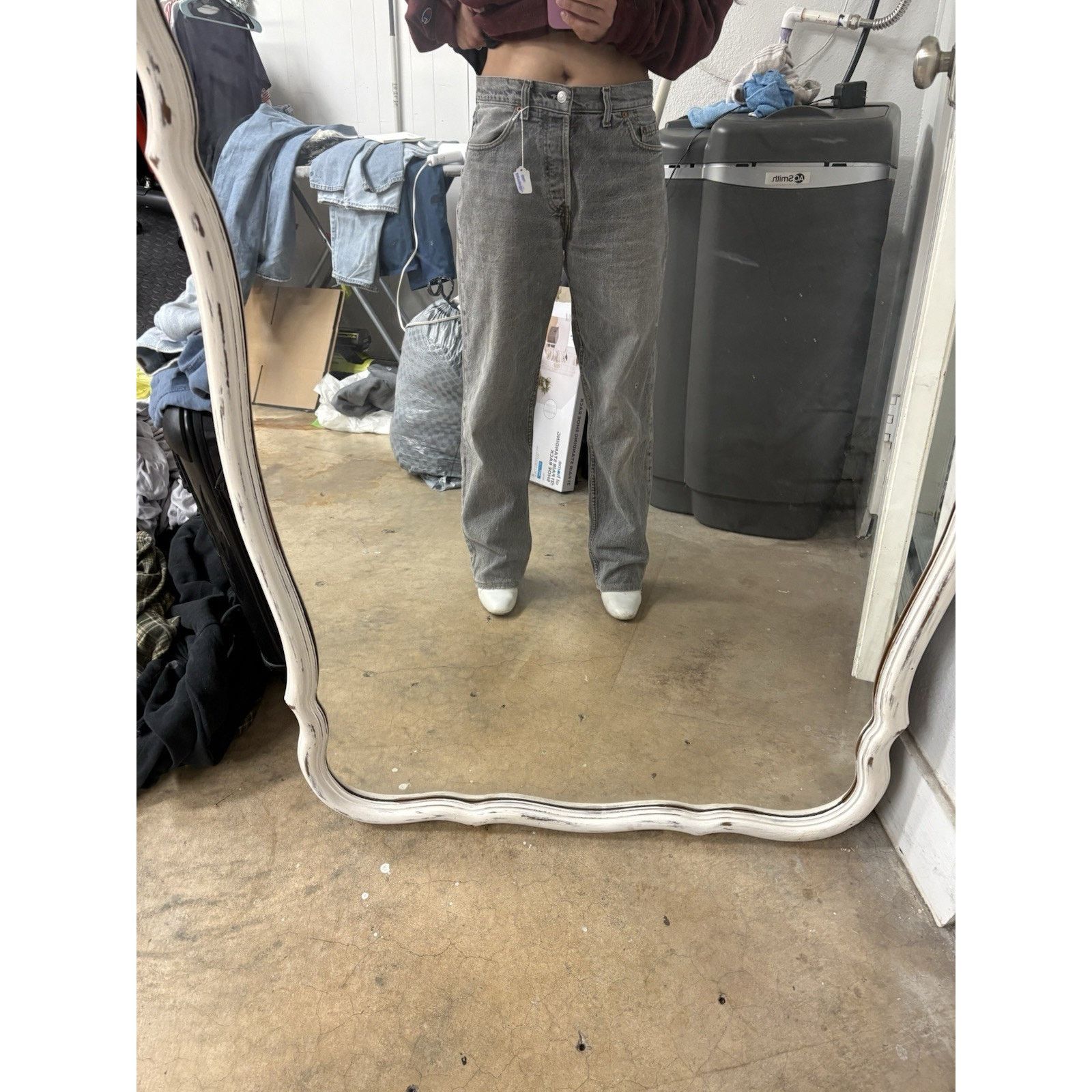 Levi's VTG Levi’s 518 Gray Dark Wash 90s Straight Jeans UK Made Size US 30 / EU 46 - 19 Thumbnail