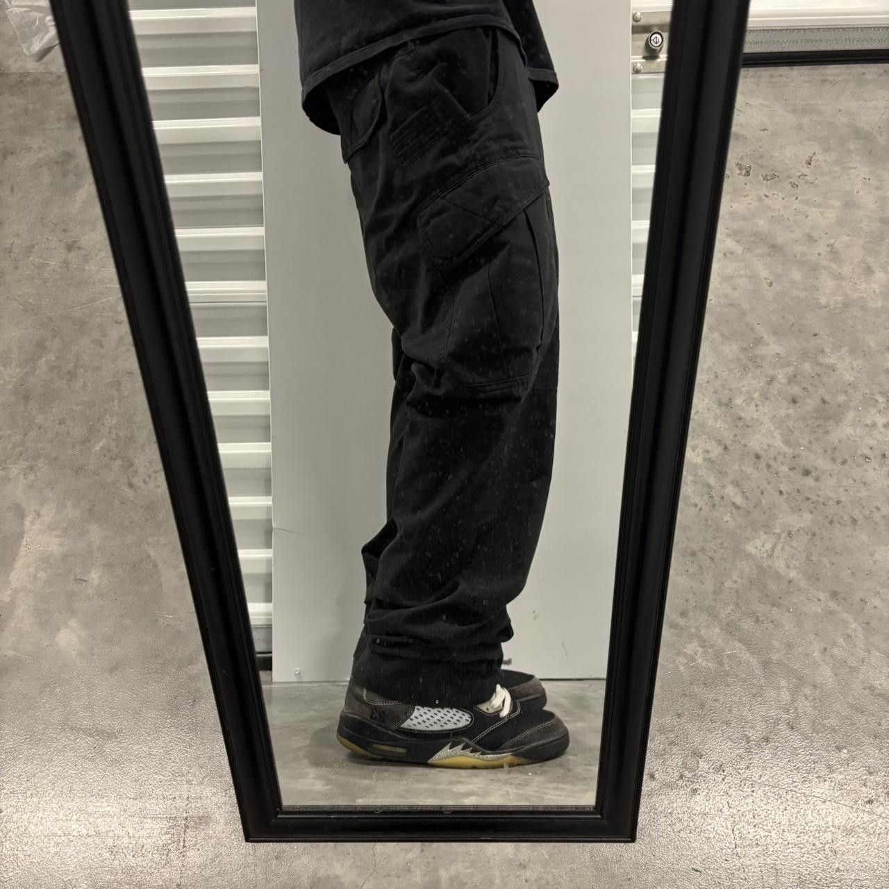 Japanese Brand × Vintage Crazy Vintage Y2K/2000s Baggy Black Streetwear Workwear Skater Cargo Pants! Size US 33 - 2 Thumbnail