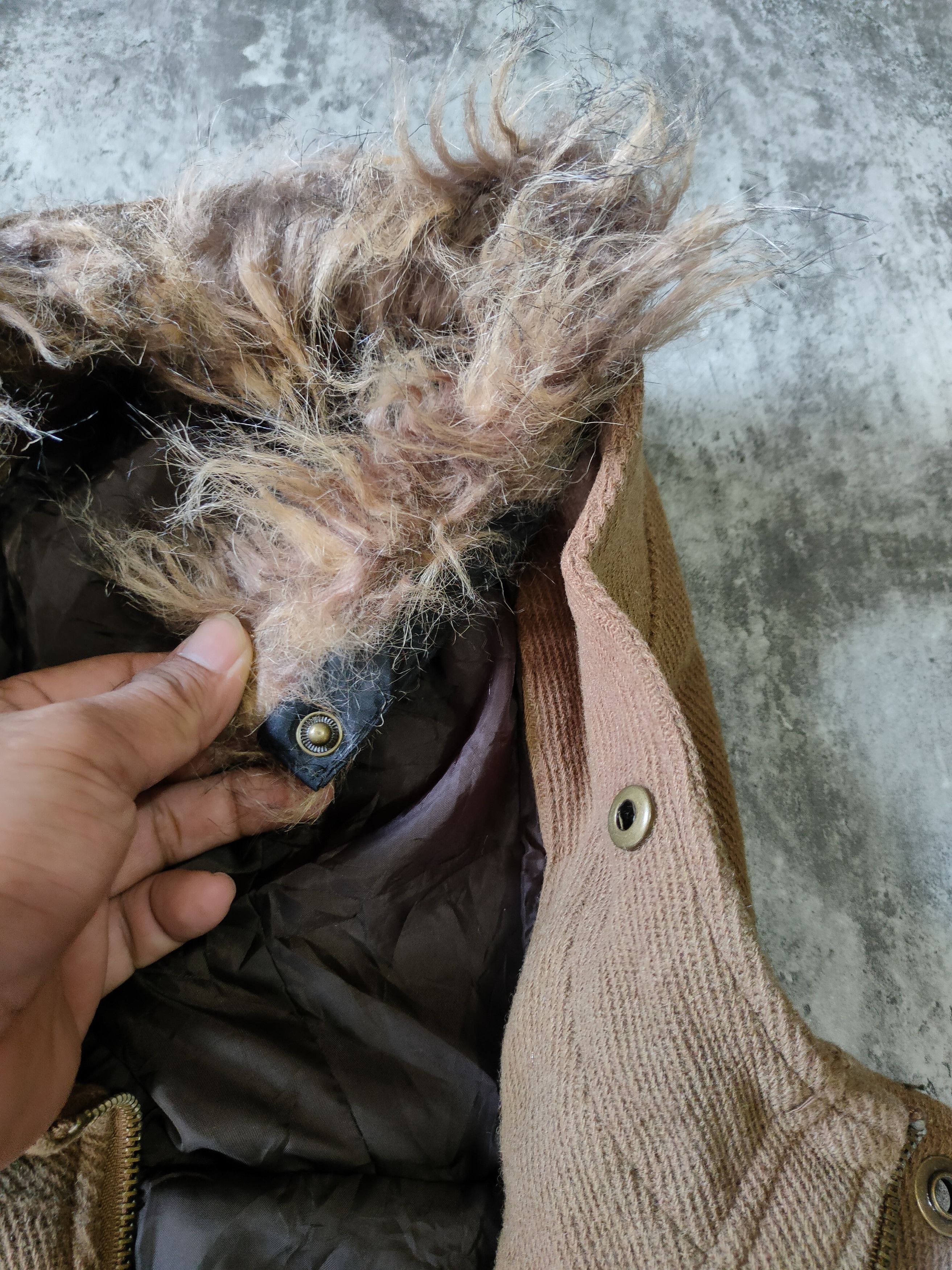 Semantic Design duffle jacket fur hoodie
