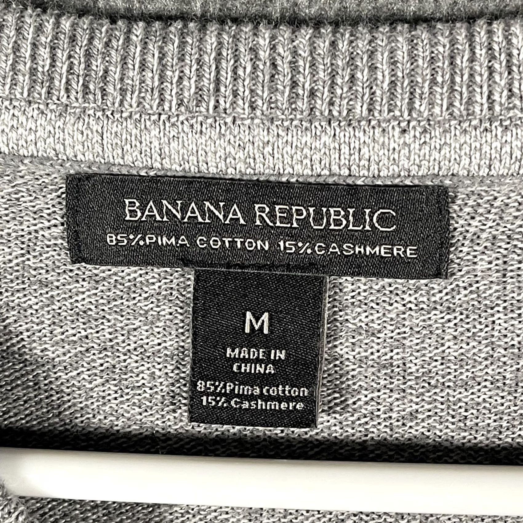 Banana Republic Banana Republic Sweater Mens Medium Gray V-Neck Pima Cotton Cashmere Knit Size US M / EU 48-50 / 2 - 4 Thumbnail