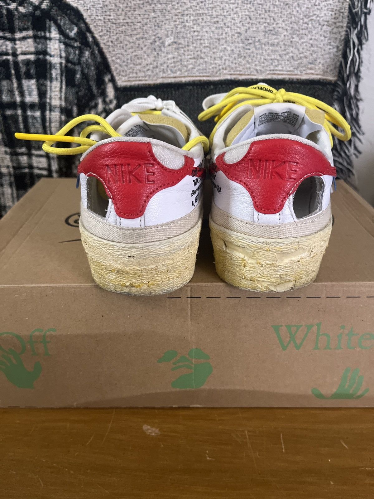 Nike Off White Nike Blazer Low University White/Red Size US 9 / EU 42 - 4 Thumbnail