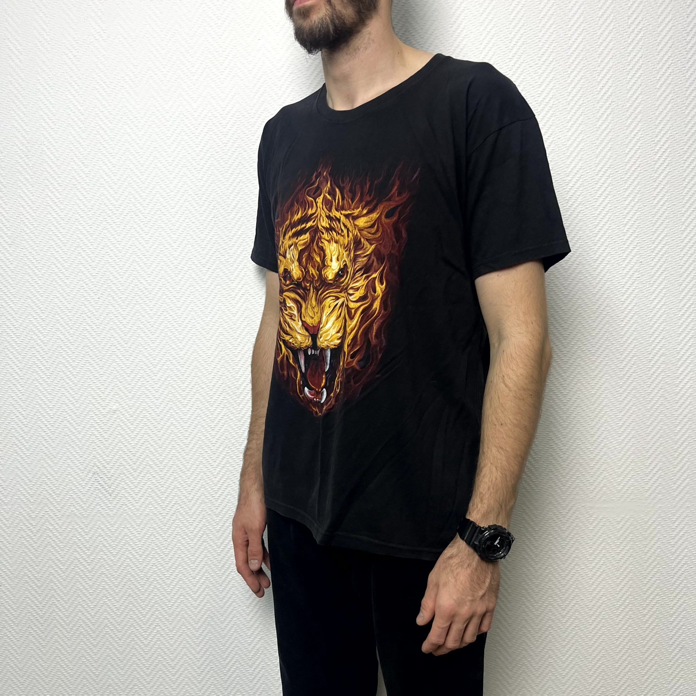 Other Vintage Fire Lion Graphic T‑Shirt Black Men’s Size 2XL Size US XXL / EU 58 / 5 - 6 Thumbnail