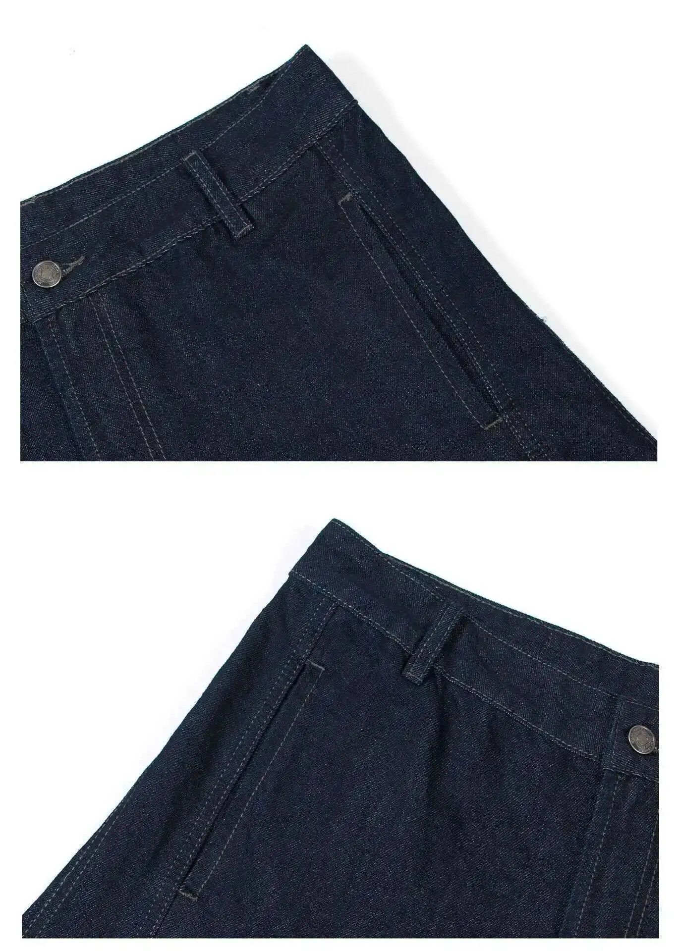 Japanese Brand Extra Wide Leg Dark Blue Navy Denim Jeans Size US 34 / EU 50 - 3 Thumbnail