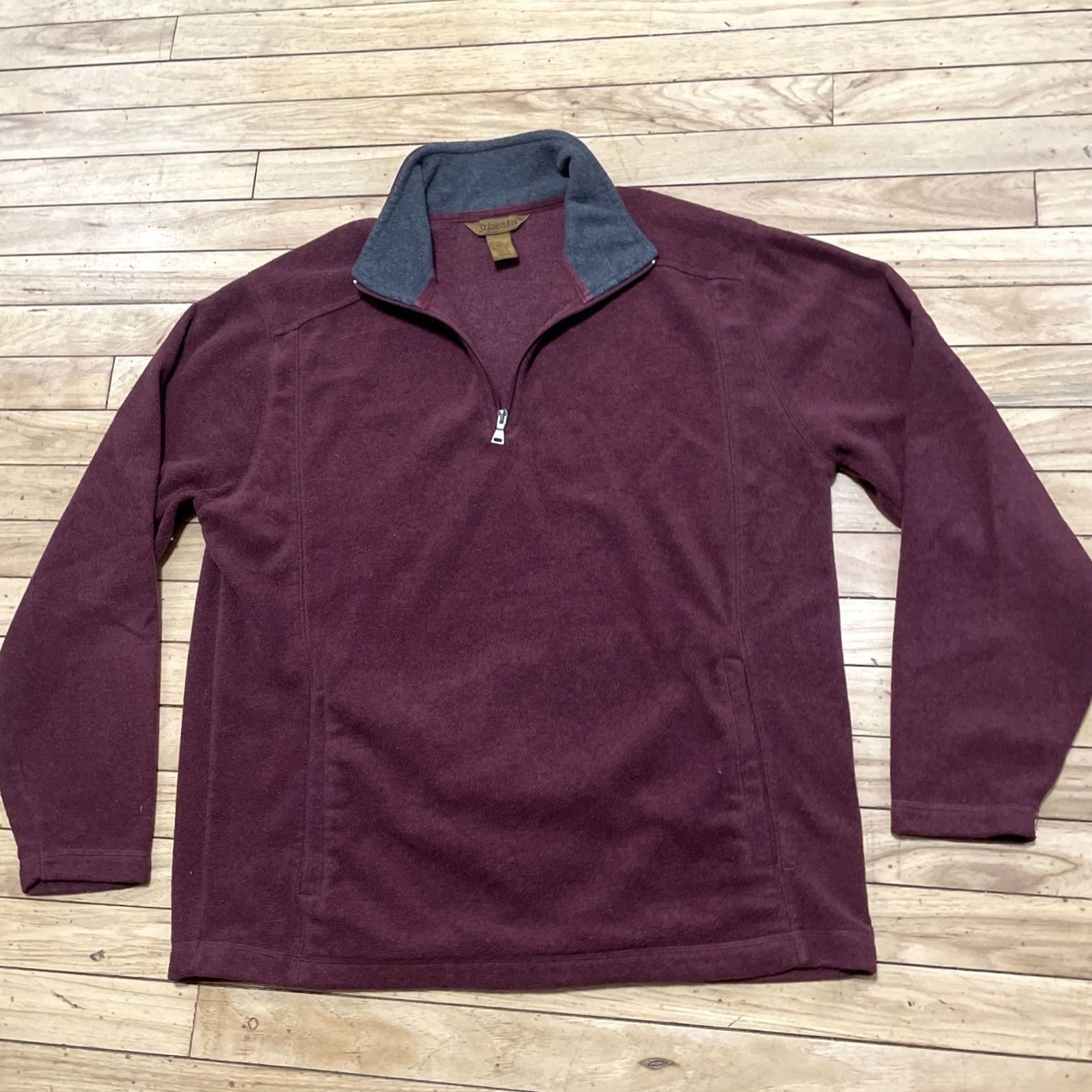 Vintage St. John's Bay Y2k Fleece Sweater Men L Red Maroon 1/4 Quarter Zip Old Money Shirt Size US L / EU 52-54 / 3 - 4 Thumbnail