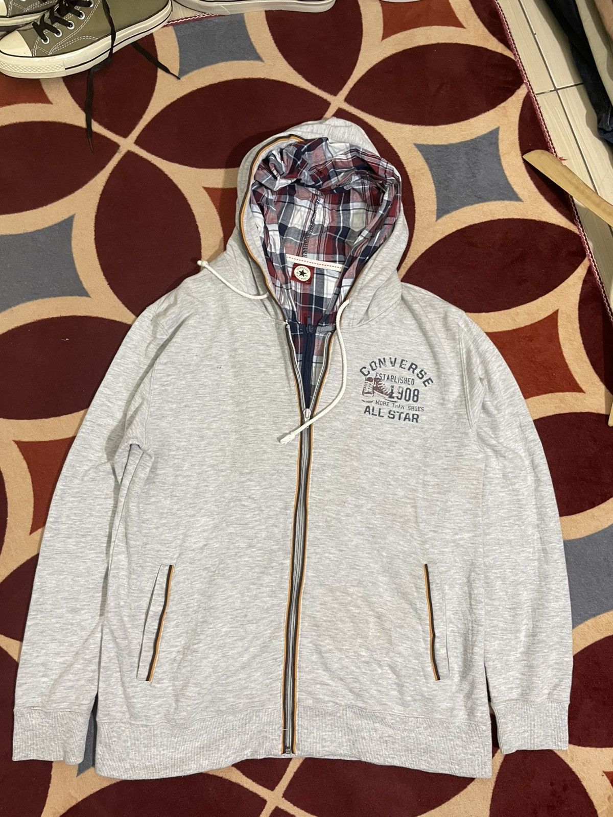 Japanese Brand Hoodie “converse double layer” y2k punk style lgbstyle Size US L / EU 52-54 / 3 - 1 Thumbnail