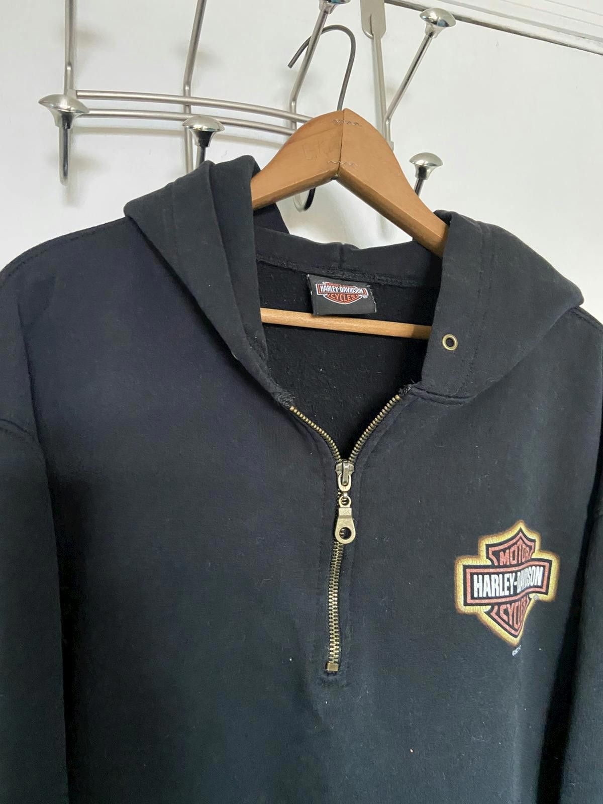 Harley Davidson Vintage Harley Davidson Flame 1/4 Zip Up Hoodie Size US S / EU 44-46 / 1 - 5 Thumbnail