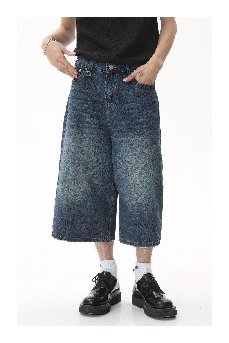 Japanese Brand × Jean Japanese retro loose wide-leg flared denim shorts Size US 32 / EU 48 - 2 Thumbnail