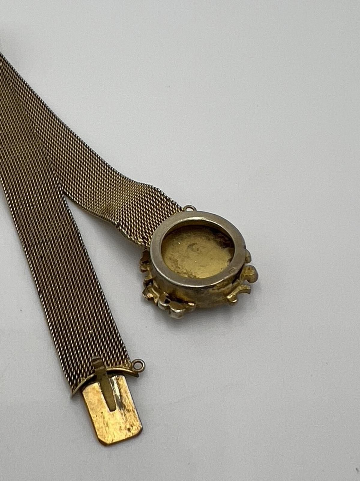 Other Gold Over Sterling Silver Painted Cameo Victorian Bracelet Size ONE SIZE - 8 Thumbnail