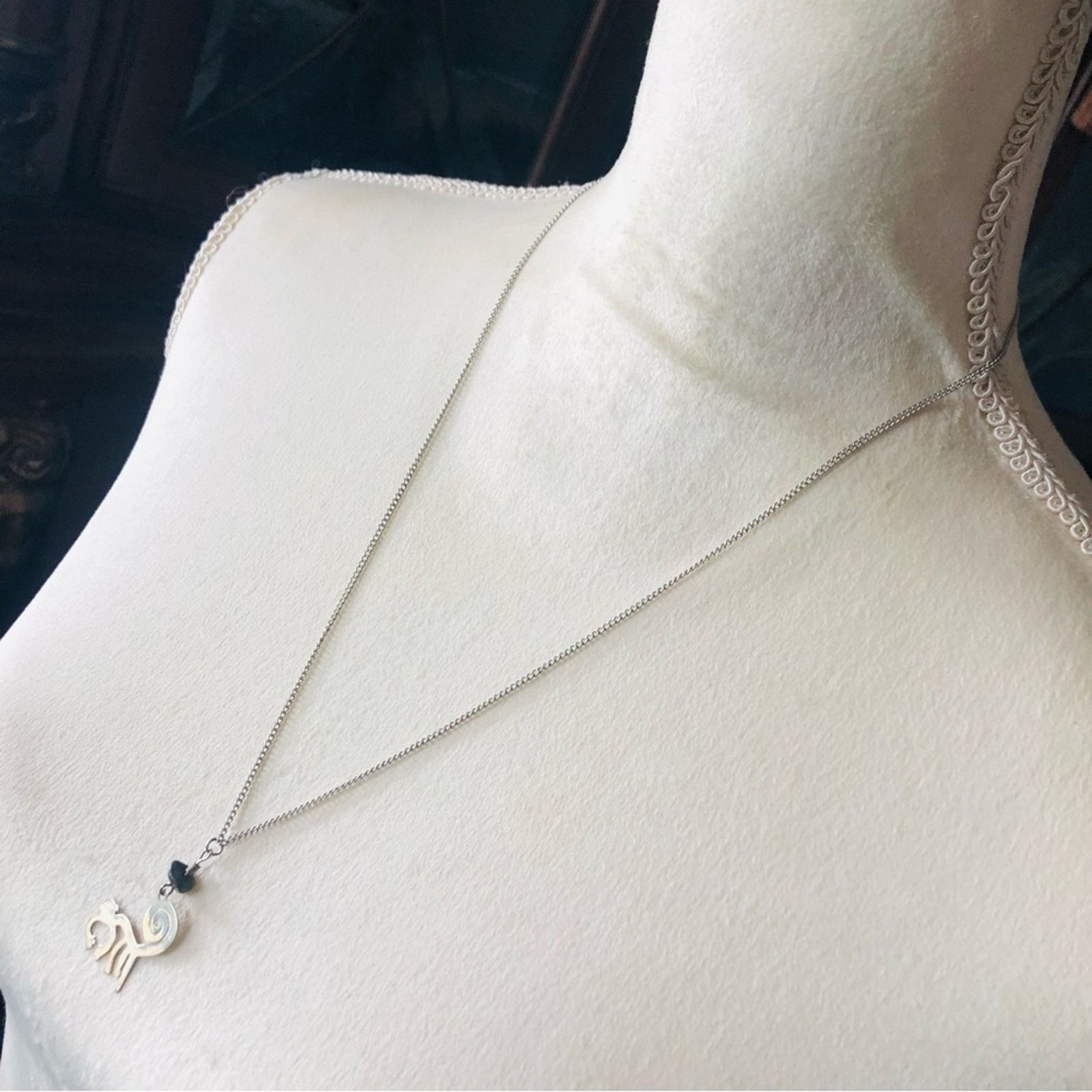 Handmade Hand crafted sterling monkey green jasper necklace Size ONE SIZE - 8 Thumbnail