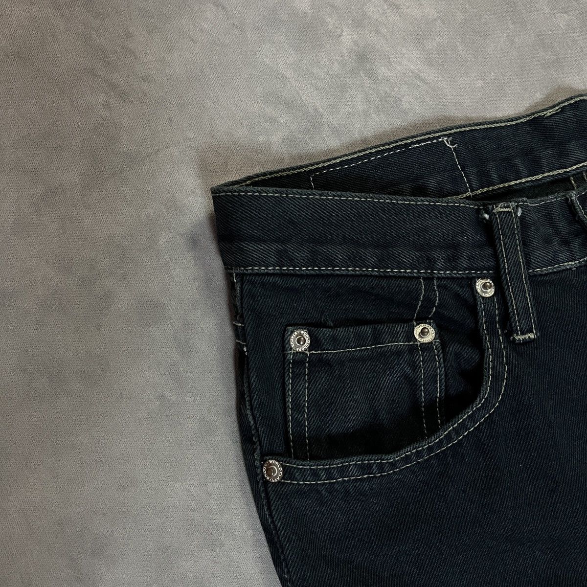 Japanese Brand 2000s Status Jeans Lace-Up Flared Denim / Y2K Punk Rock Size 26" / US 2 / IT 38 - 8 Thumbnail