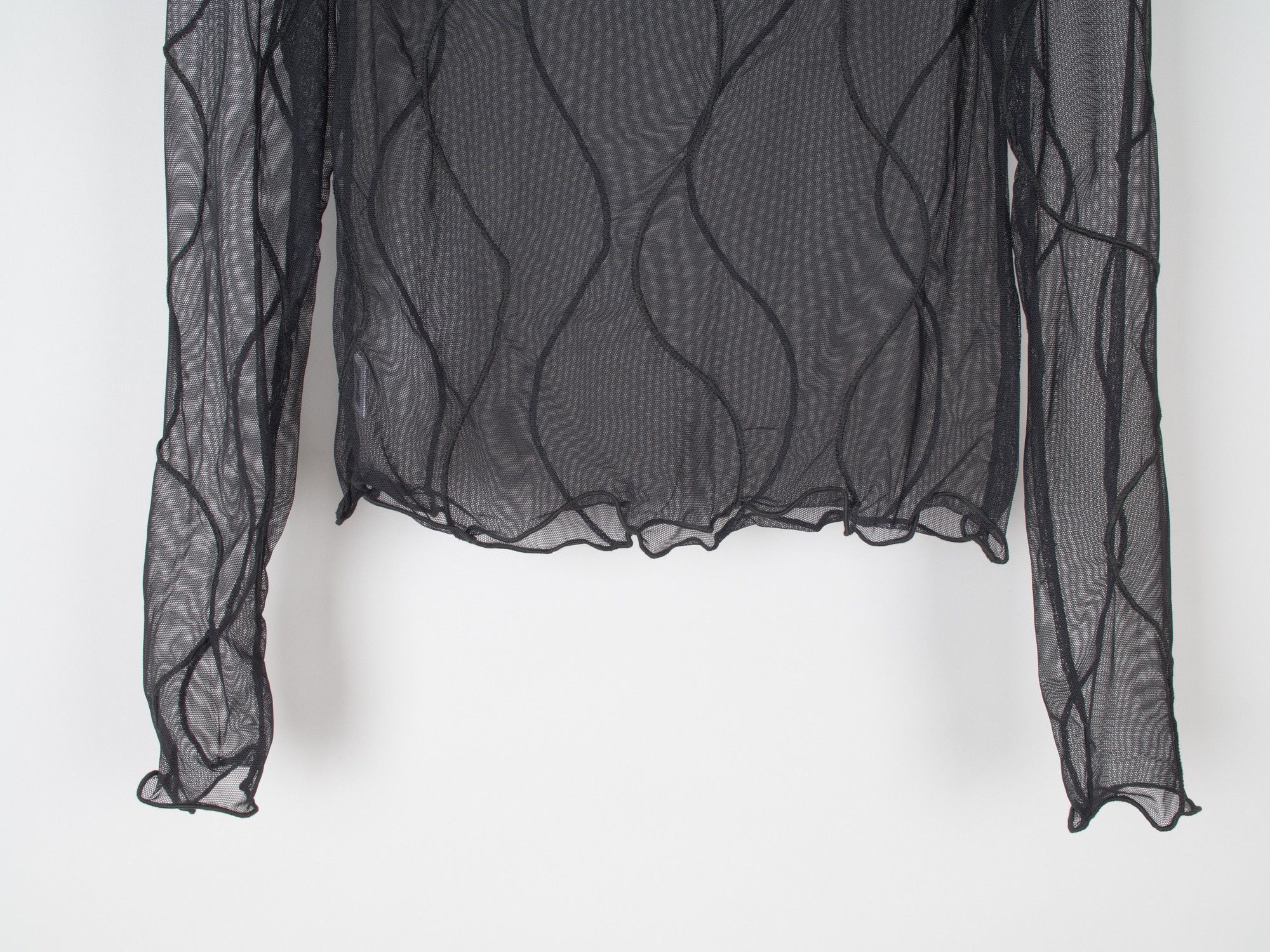 Vintage Elyse on Mars Sheer Mesh Cropped Long Sleeve Top Size M / US 6-8 / IT 42-44 - 4 Thumbnail