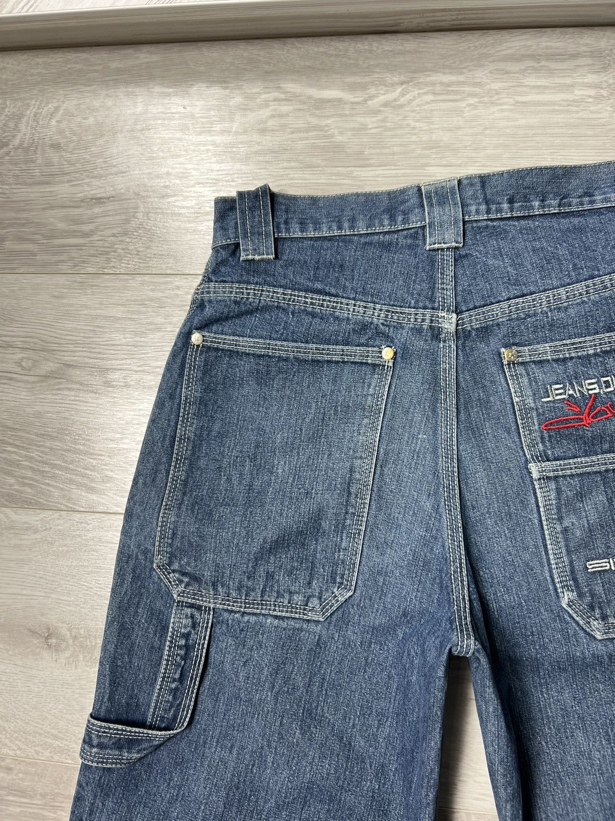 Japanese Brand × Rap Tees × Vintage Vintage Download Long Denim Shorts With Logo Carpenter Jeans Size US 28 / EU 44 - 5 Thumbnail
