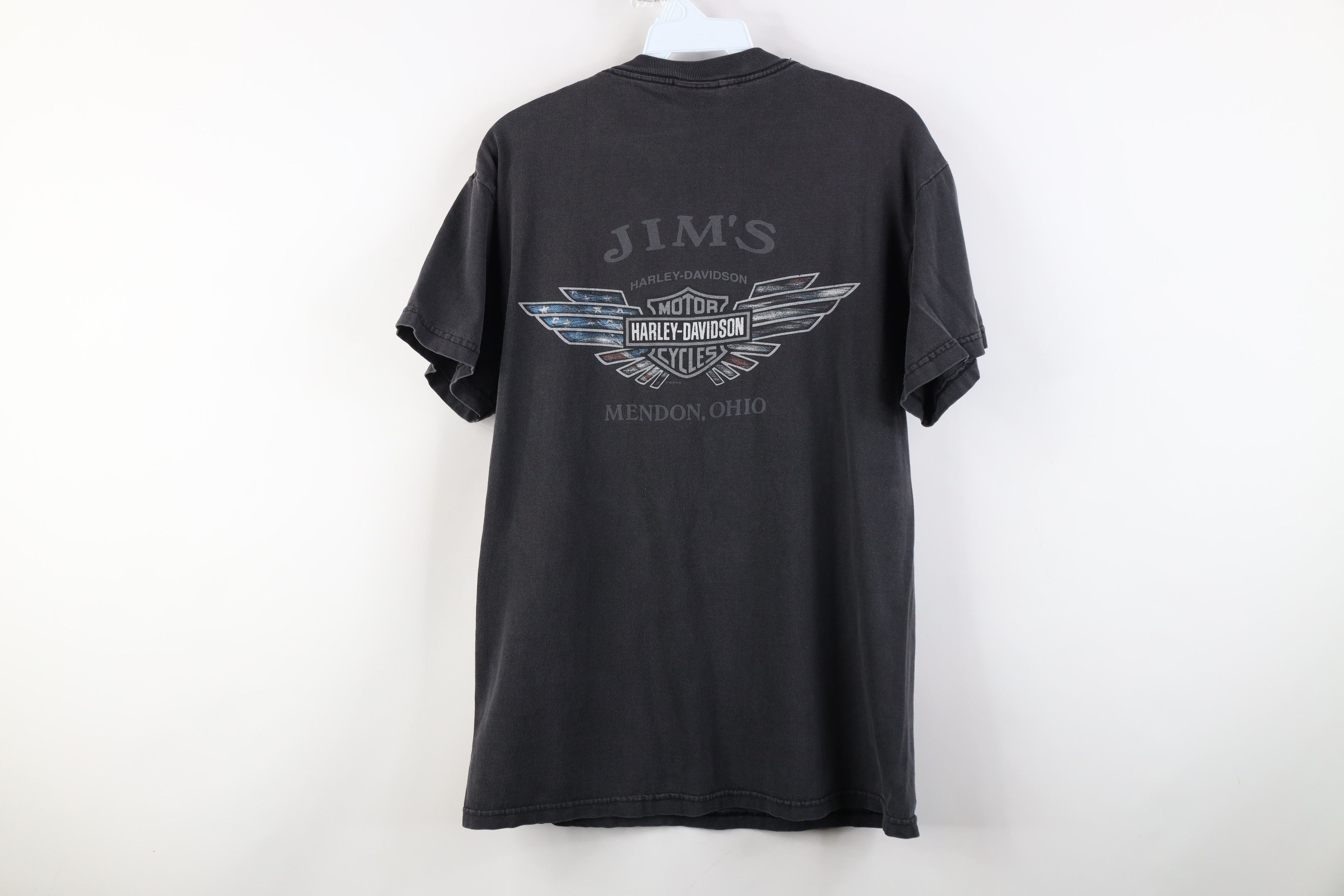 Harley Davidson Vintage Y2K 2002 Harley Davidson Eagle Flag T-Shirt USA Size US M / EU 48-50 / 2 - 15 Thumbnail