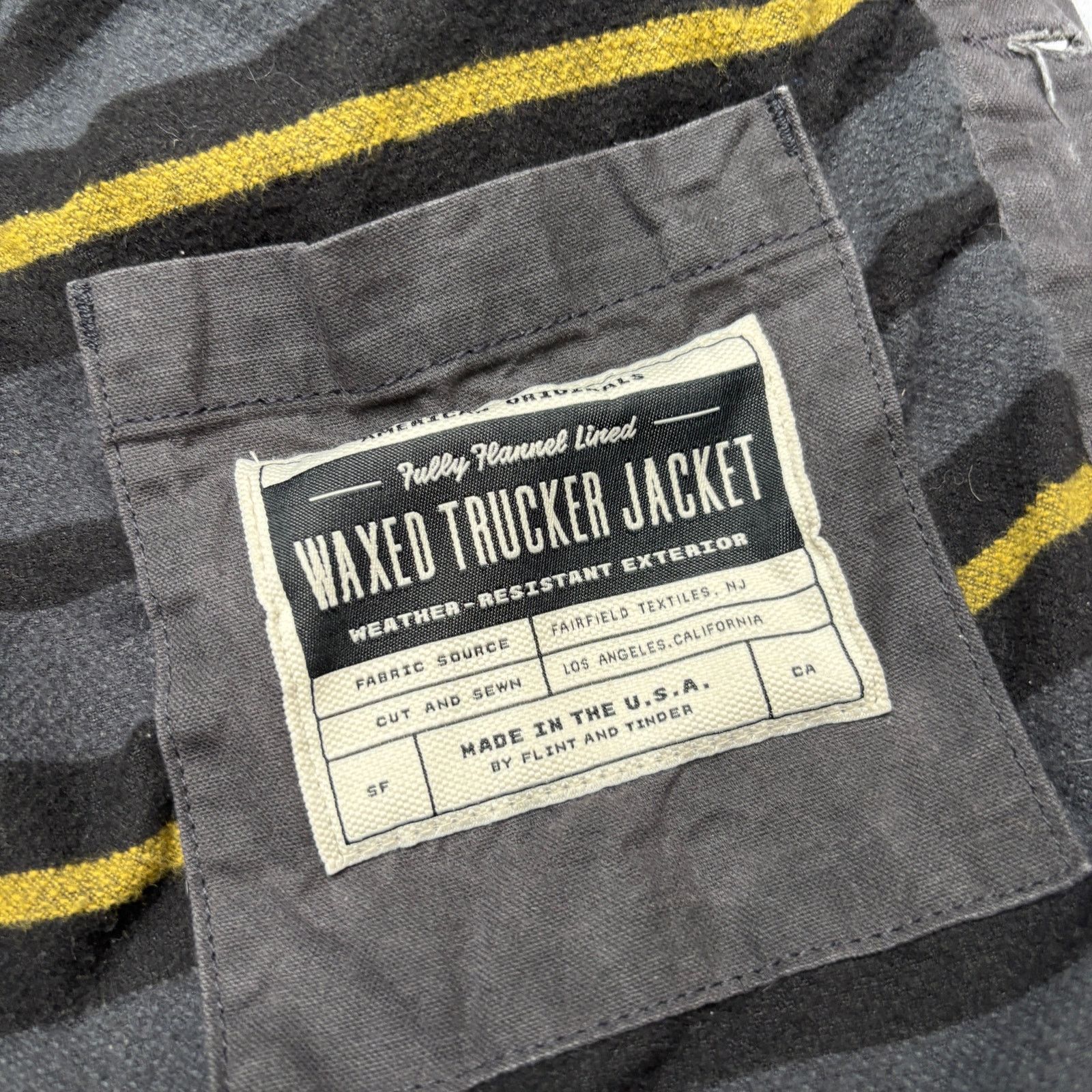 Flint And Tinder Flint and Tinder Waxed Trucker Jacket Flannel Lined Large Size US L / EU 52-54 / 3 - 6 Thumbnail