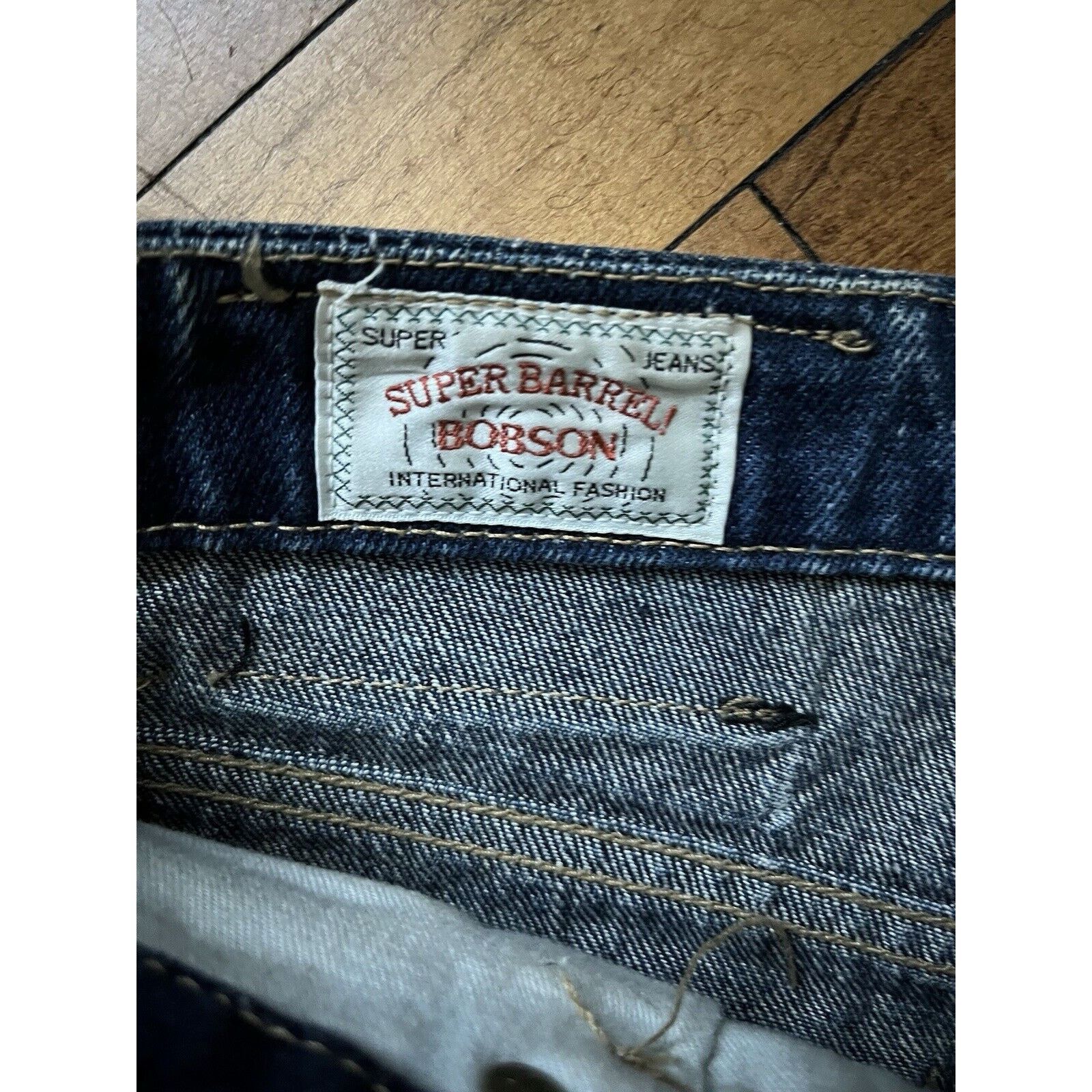 Vintage Super Barrel Bobson Straight Dark Blue Washed Jeans Size 28 Size 28" / US 6 / IT 42 - 4 Thumbnail