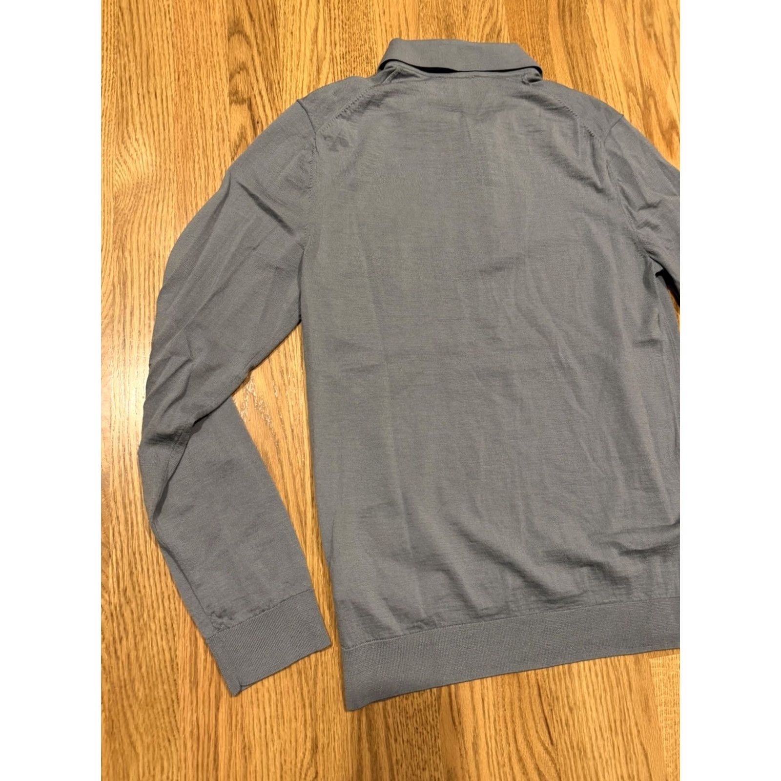 Cos COS Merino Wool Polo 1/4 Zip Shirt Men’s Medium Blue Pullover Size US M / EU 48-50 / 2 - 3 Thumbnail