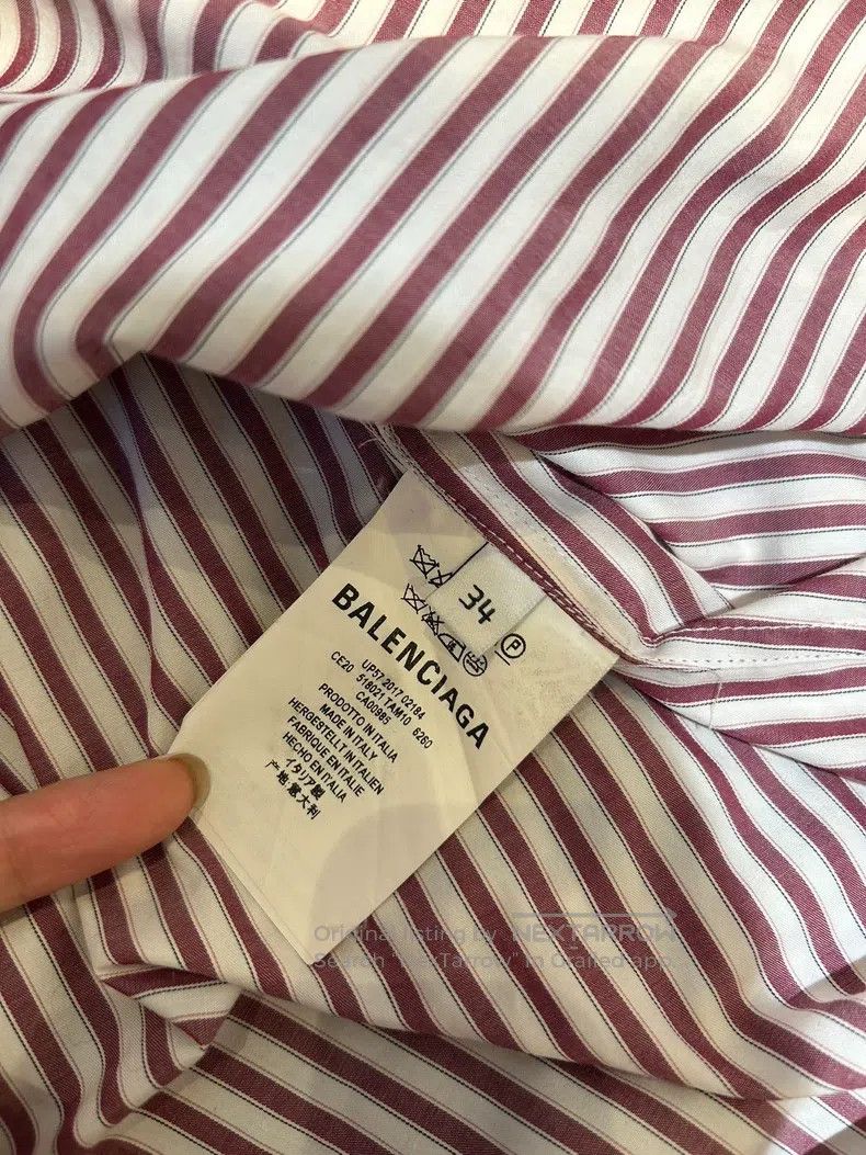 Balenciaga Balenciaga Pink striped faux two-piece long-sleeve shirt Size XXS / US 00 / IT 34 - 6 Thumbnail