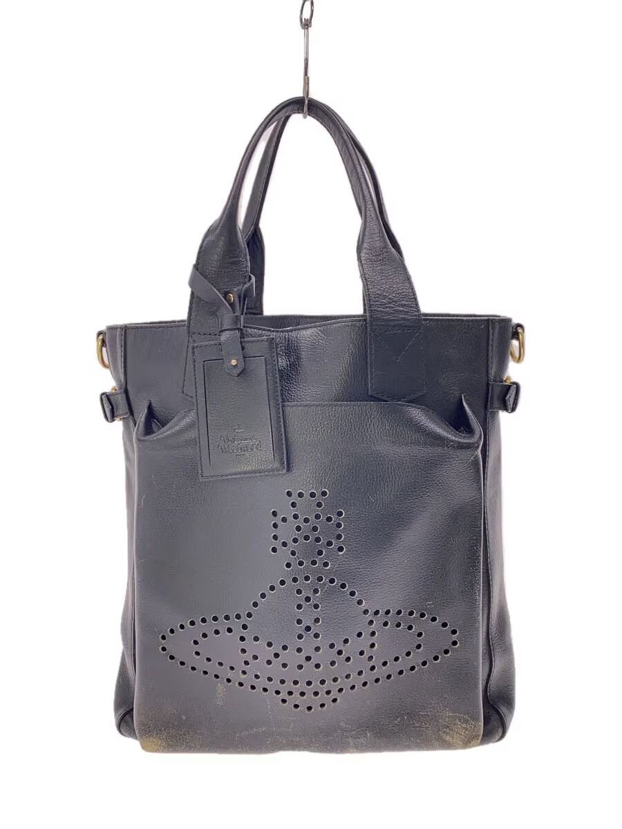Perforated Orb Leather Tote Bag
