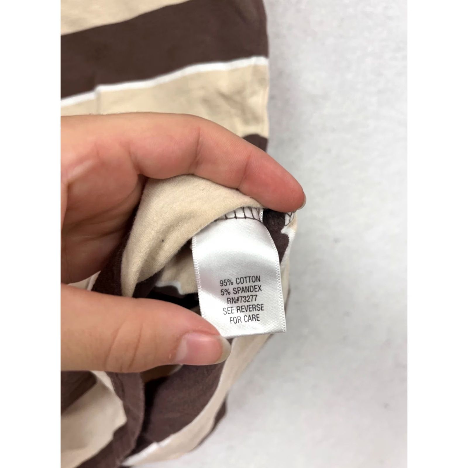 Vintage Wear It Declare It Striped Polo Shirt Womens Regular Brown & White Short Sleeve X Size Size XL / US 12-14 / IT 48-50 - 4 Thumbnail