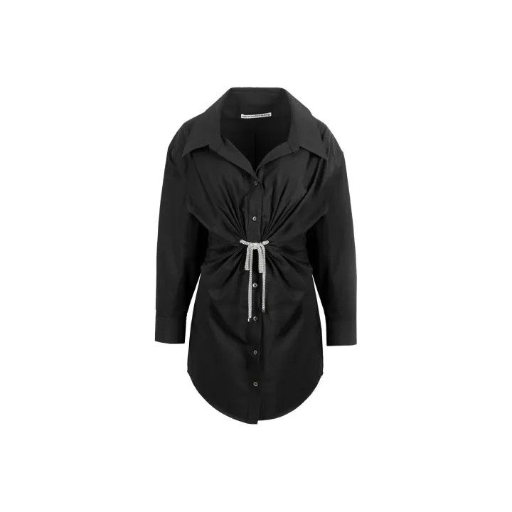 Alexander Wang Black Button-Down Long Sleeve Dress 0079