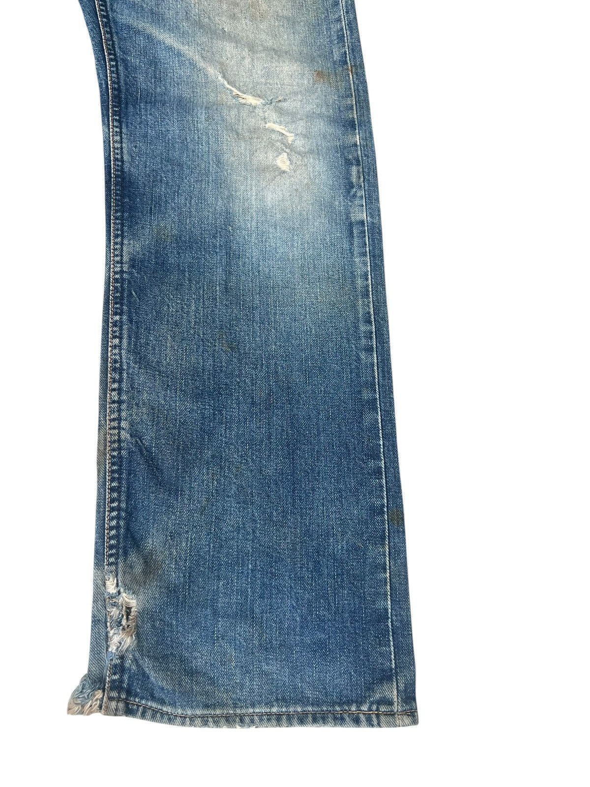 Lee Trashed Vintage Lee Ripped Dirty Mud Denim Selvedge Jeans Size US 30 / EU 46 - 9 Thumbnail