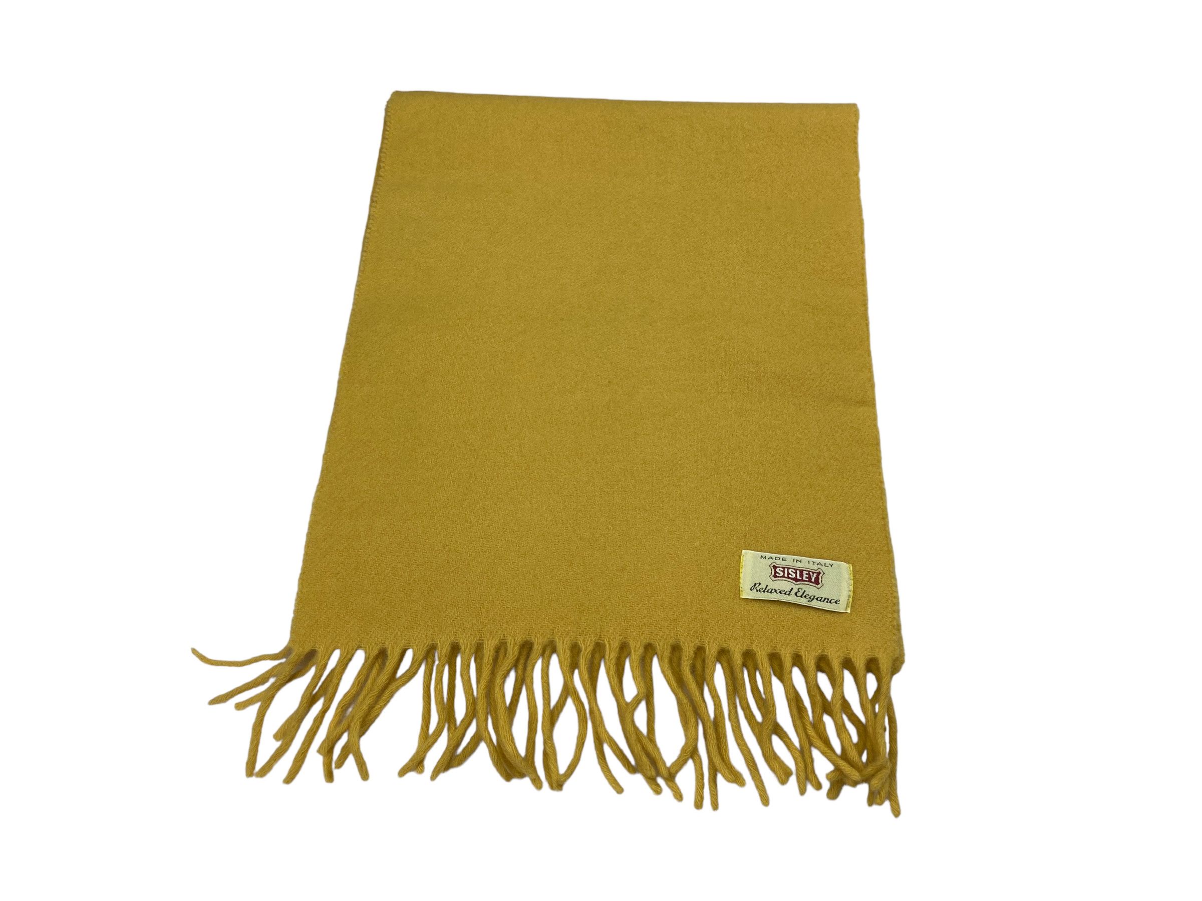 Sisley × Vintage Sisley Mustard Wool Scarf Vintage Italian Made Winter Acces Size ONE SIZE - 6 Thumbnail