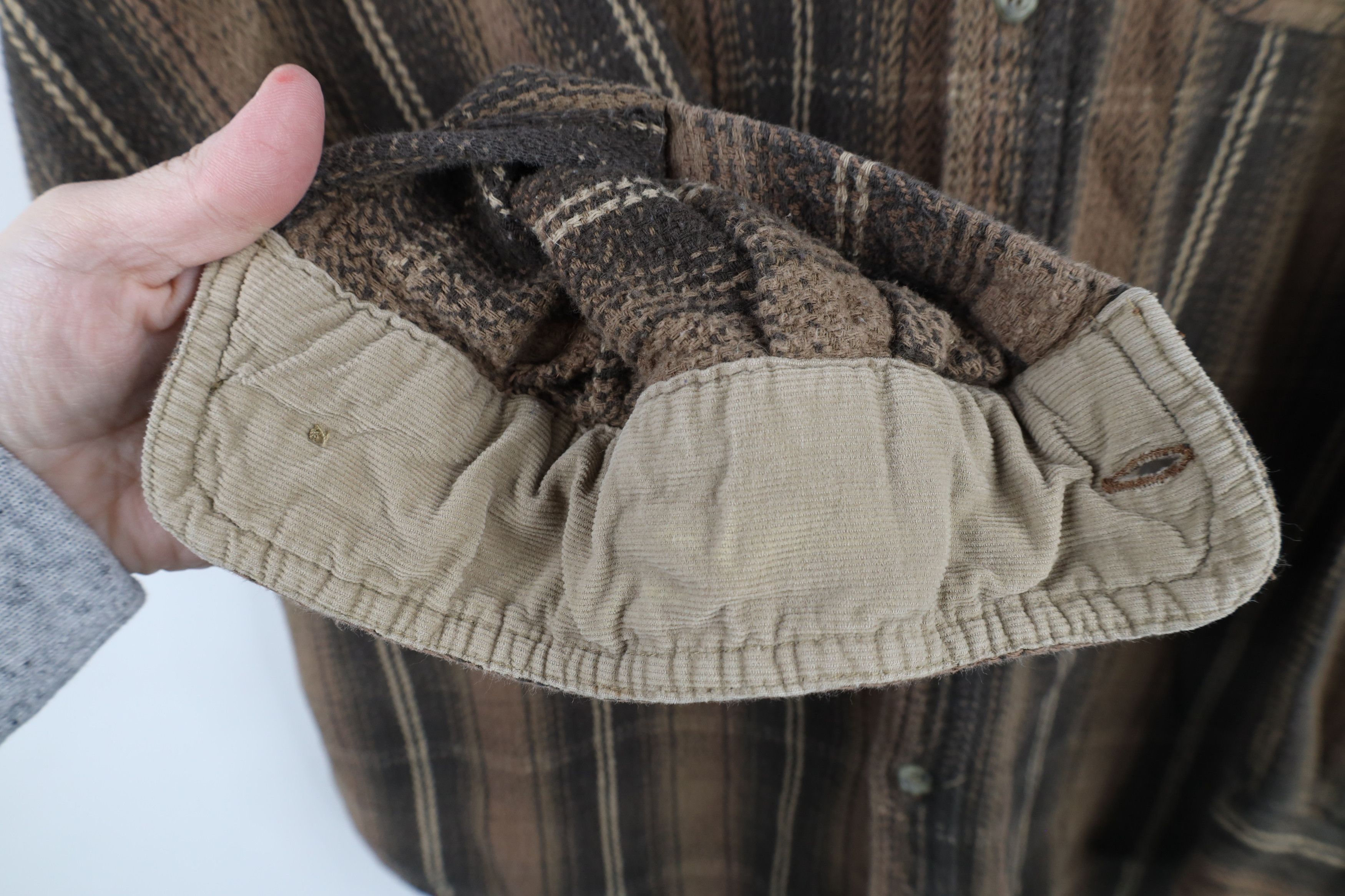 Vintage Vintage 90s Streetwear Heavyweight Button Shirt Brown Size US L / EU 52-54 / 3 - 5 Thumbnail