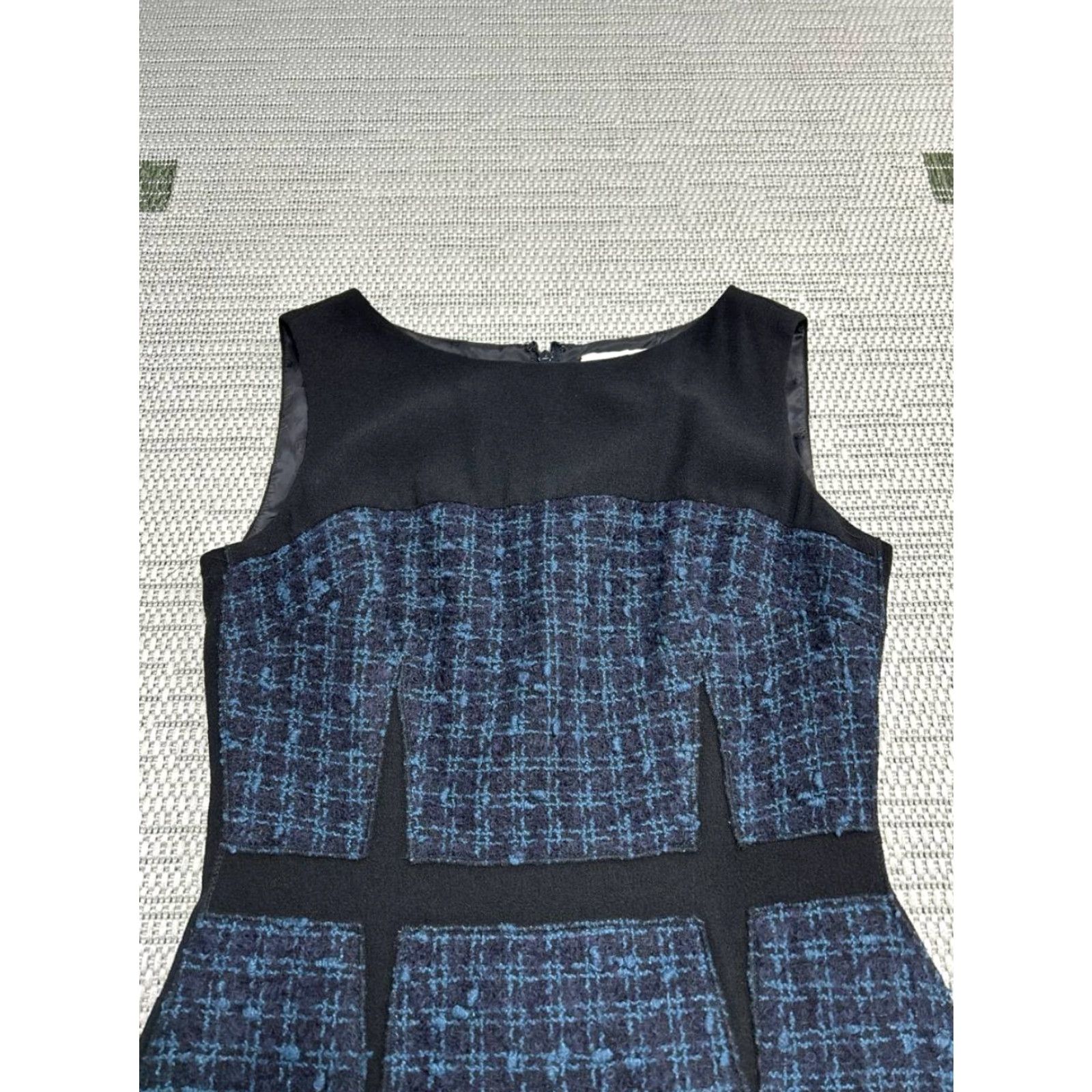 Tory Burch Tory Burch Sloane Pencil Dress Women 2 Blue Wool Plaid Tweed Sleeveless Back Zip Dress Knee Length Size XS / US 0-2 / IT 36-38 - 3 Thumbnail