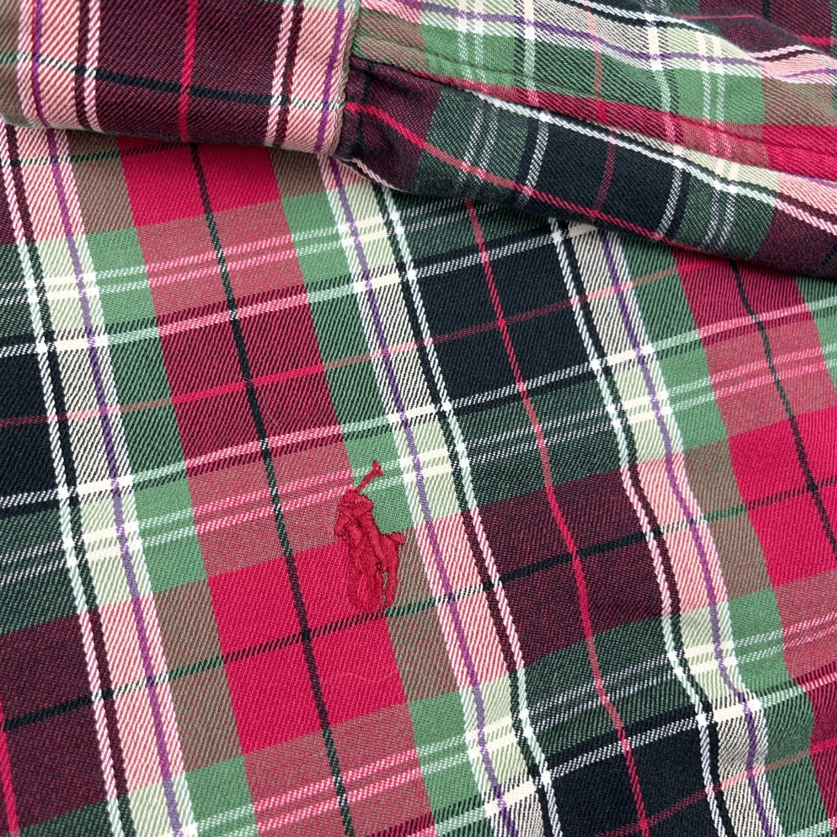 Ralph Lauren Ralph Lauren Plaid Flannel Button-Up Shirt Men XL Red Green Casual Modern Size 46R - 3 Thumbnail