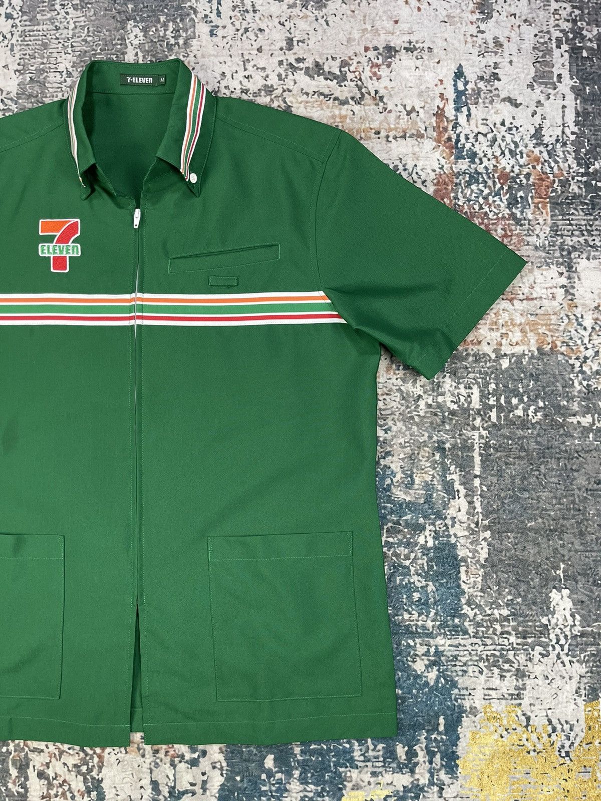 Seven 7 Vintage 7-Eleven Short Sleeve Zipper Work Uniform Size US M / EU 48-50 / 2 - 2 Thumbnail