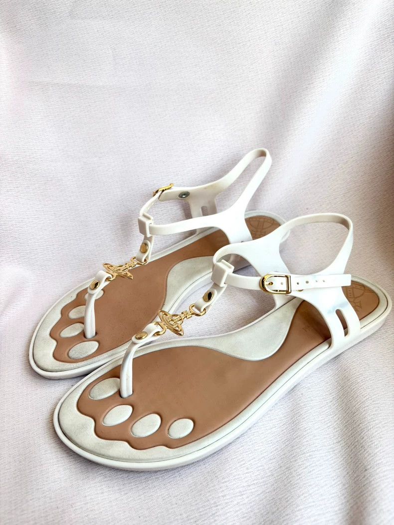 Vivienne Westwood Vivienne Westwood Saturn white sandals Size US 9.5 / IT 39.5 - 1 Thumbnail