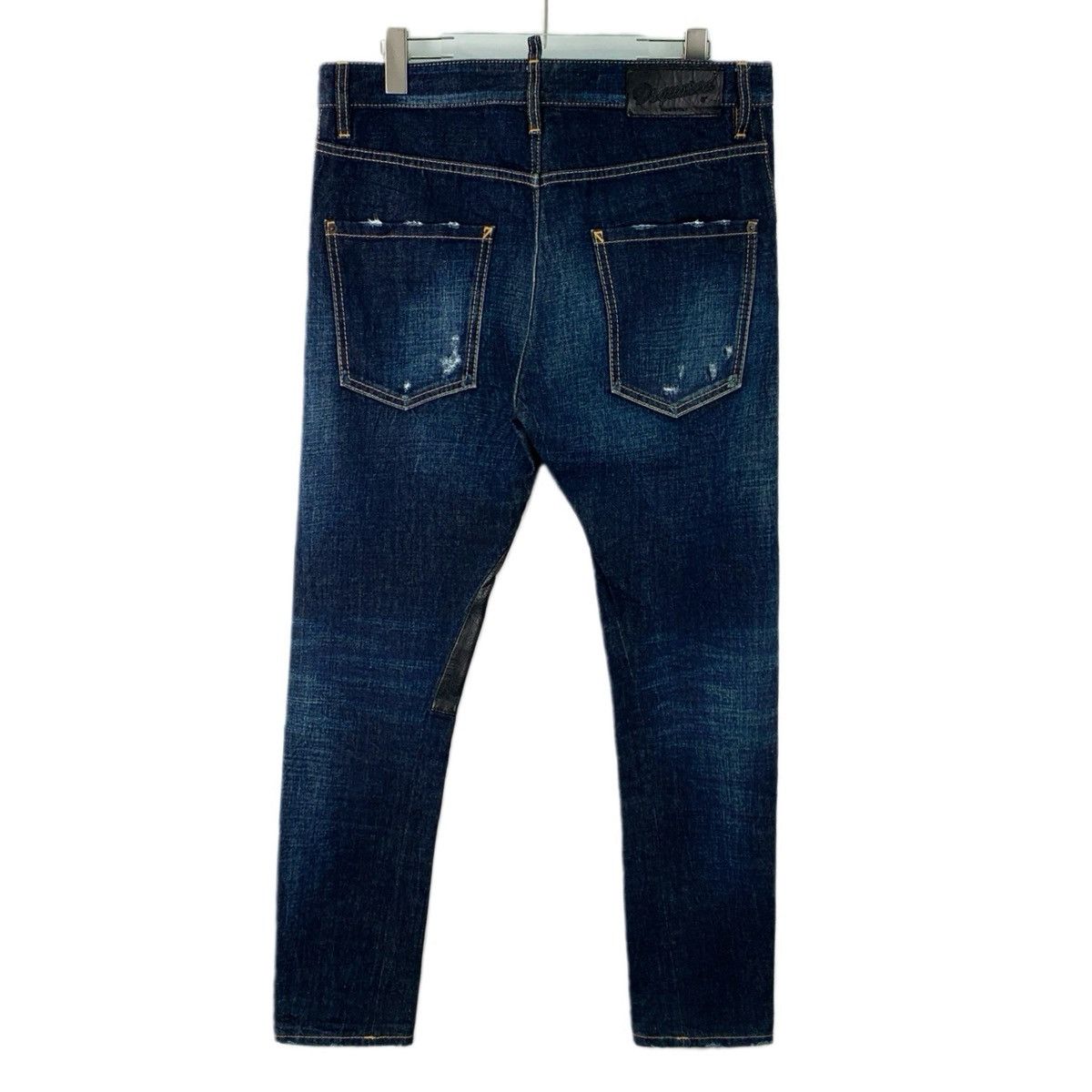 Dsquared2 Dsquared2 Dark Blue Studded Cotton Casual Denim Pants K26WX Size US 34 / EU 50 - 2 Thumbnail