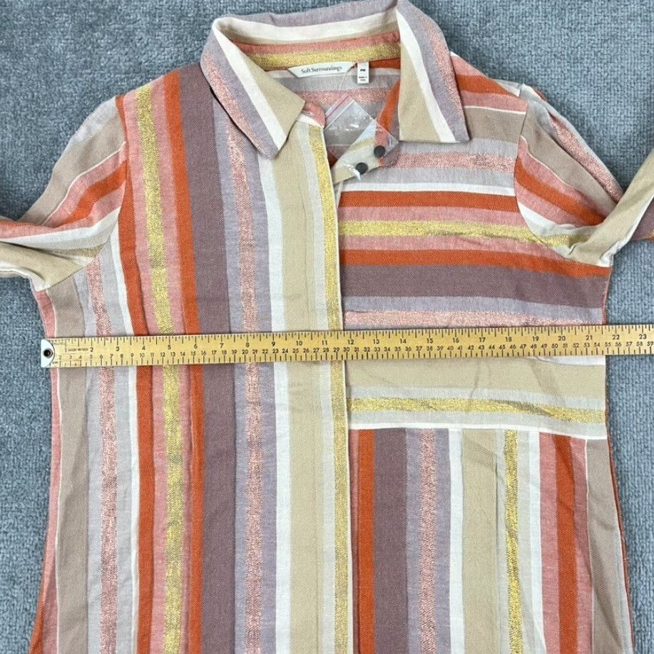 Soft Surroundings Soft Surroundings Shirt Womens PM Petite Medium Maddalena Metallic Button Down Size M / US 6-8 / IT 42-44 - 4 Thumbnail