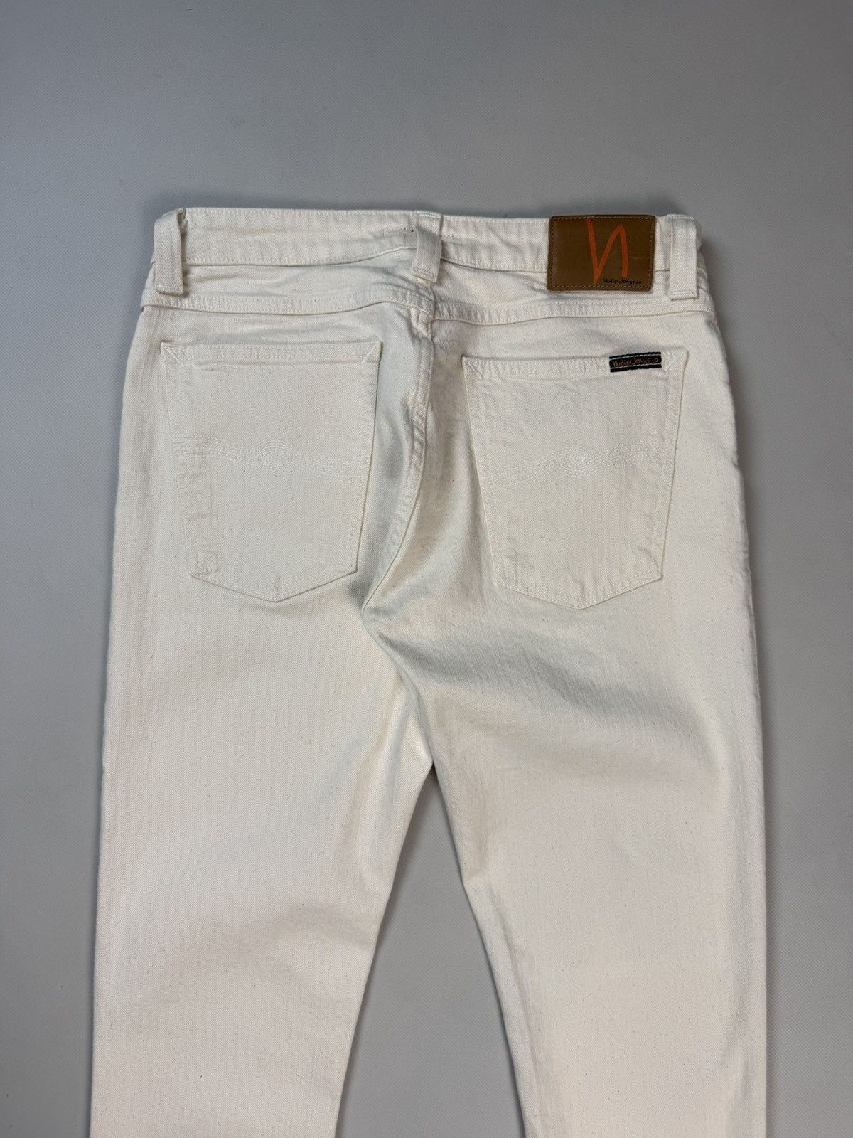Nudie Jeans Nudie Jeans Co Skinny Lin Ecru Stretch Twill Men’s Jeans Size US 31 - 25 Thumbnail